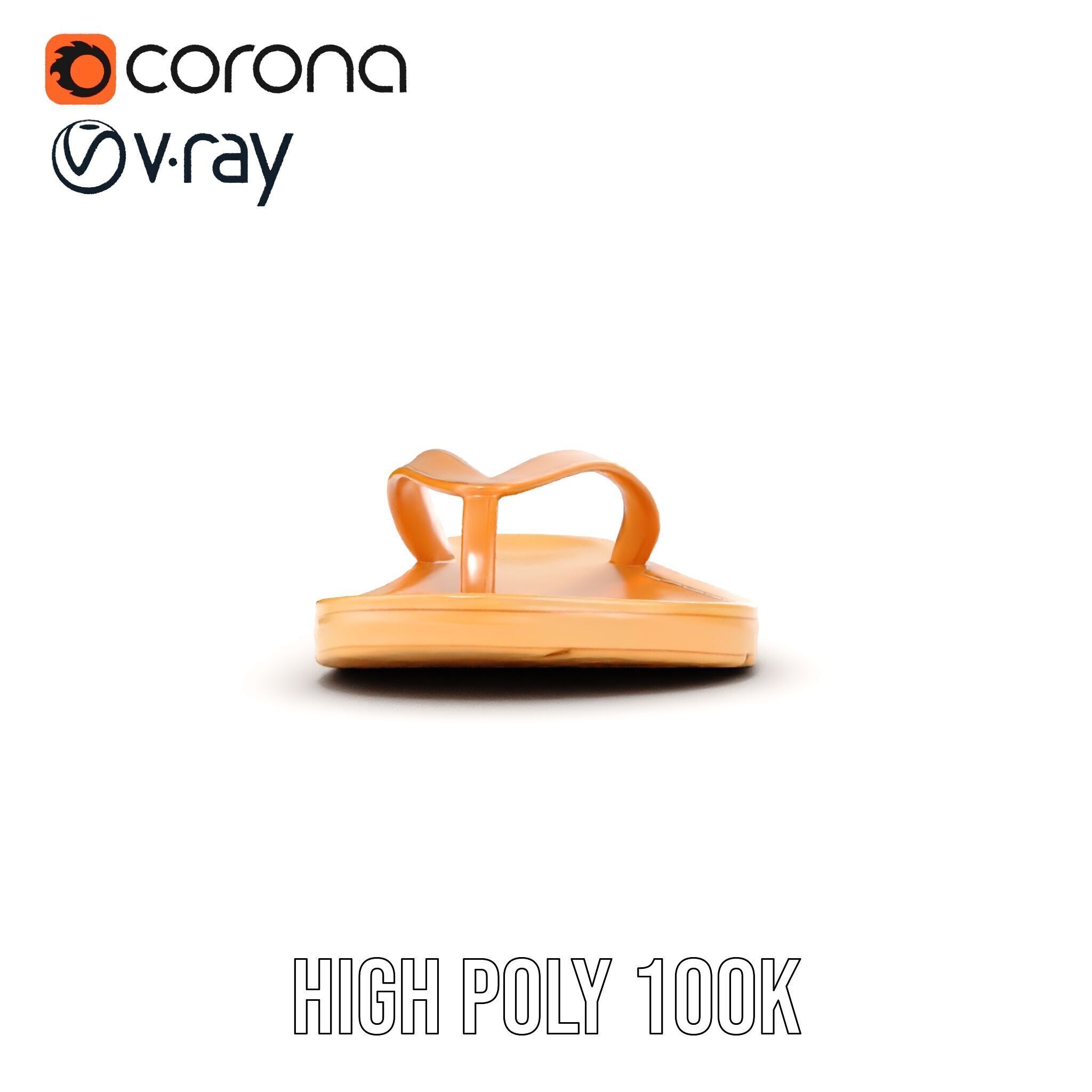 Realistic FlipFlop Sandals D Model Pack Low-poly 3D model_24