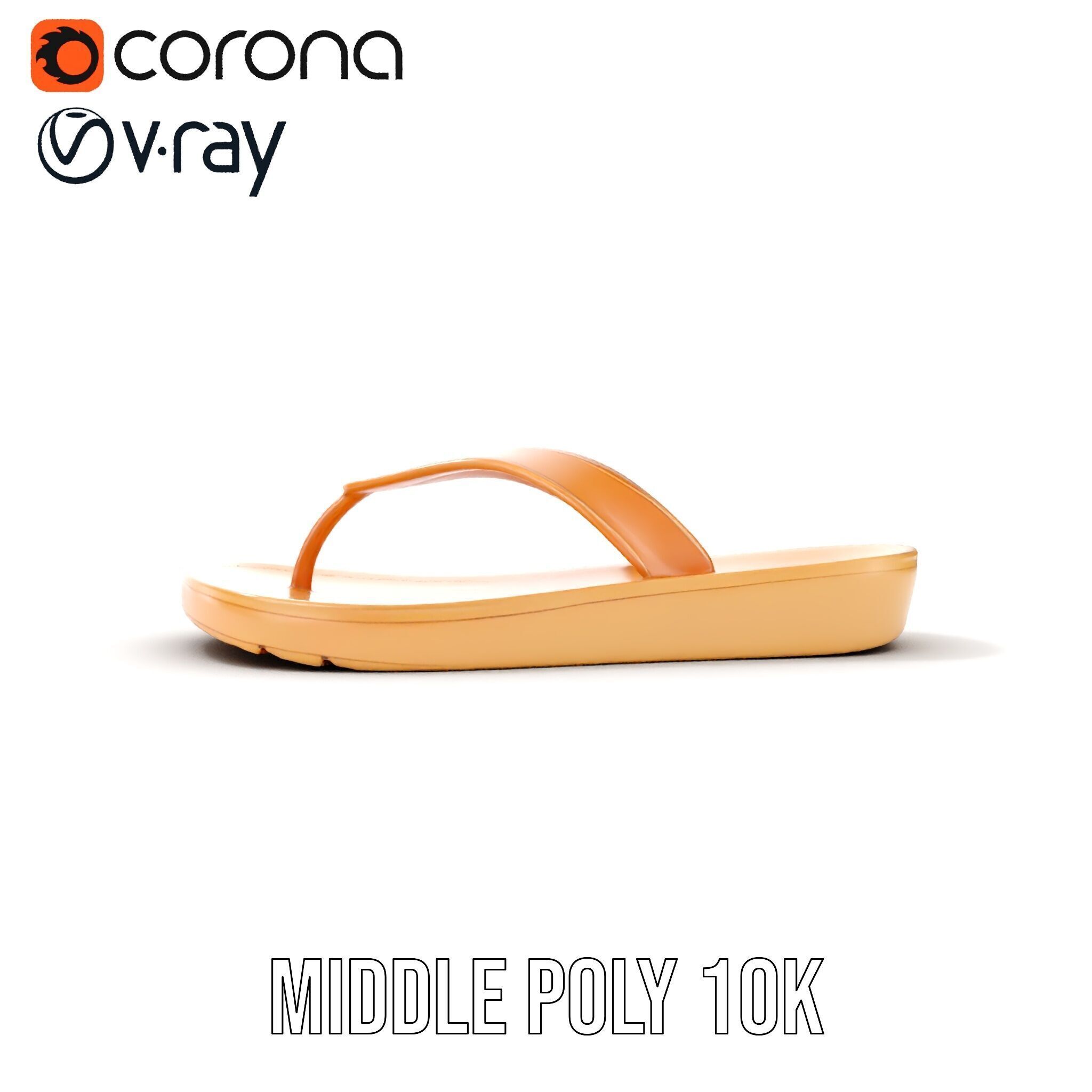 Realistic FlipFlop Sandals D Model Pack Low-poly 3D model_12