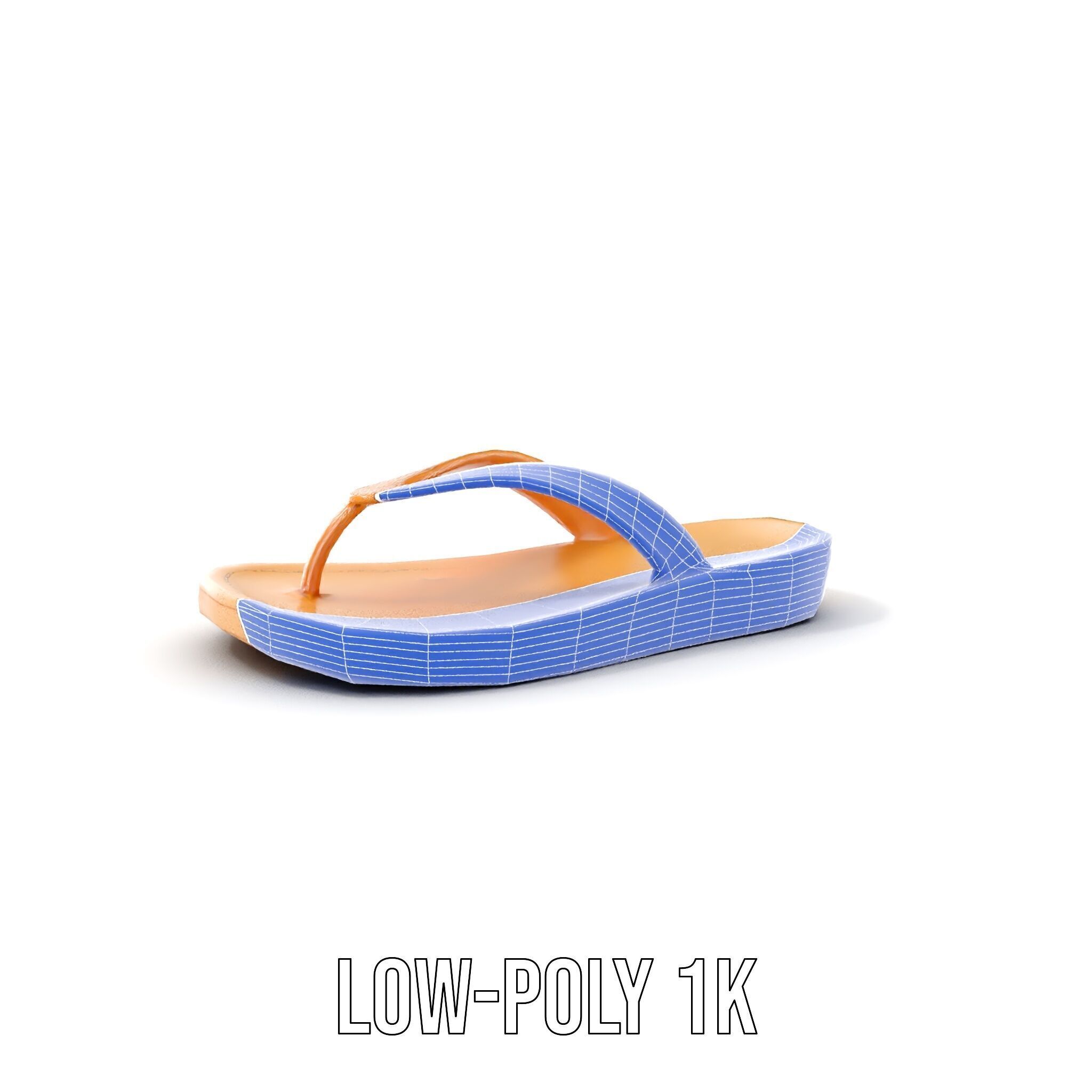 Realistic FlipFlop Sandals D Model Pack Low-poly 3D model_13