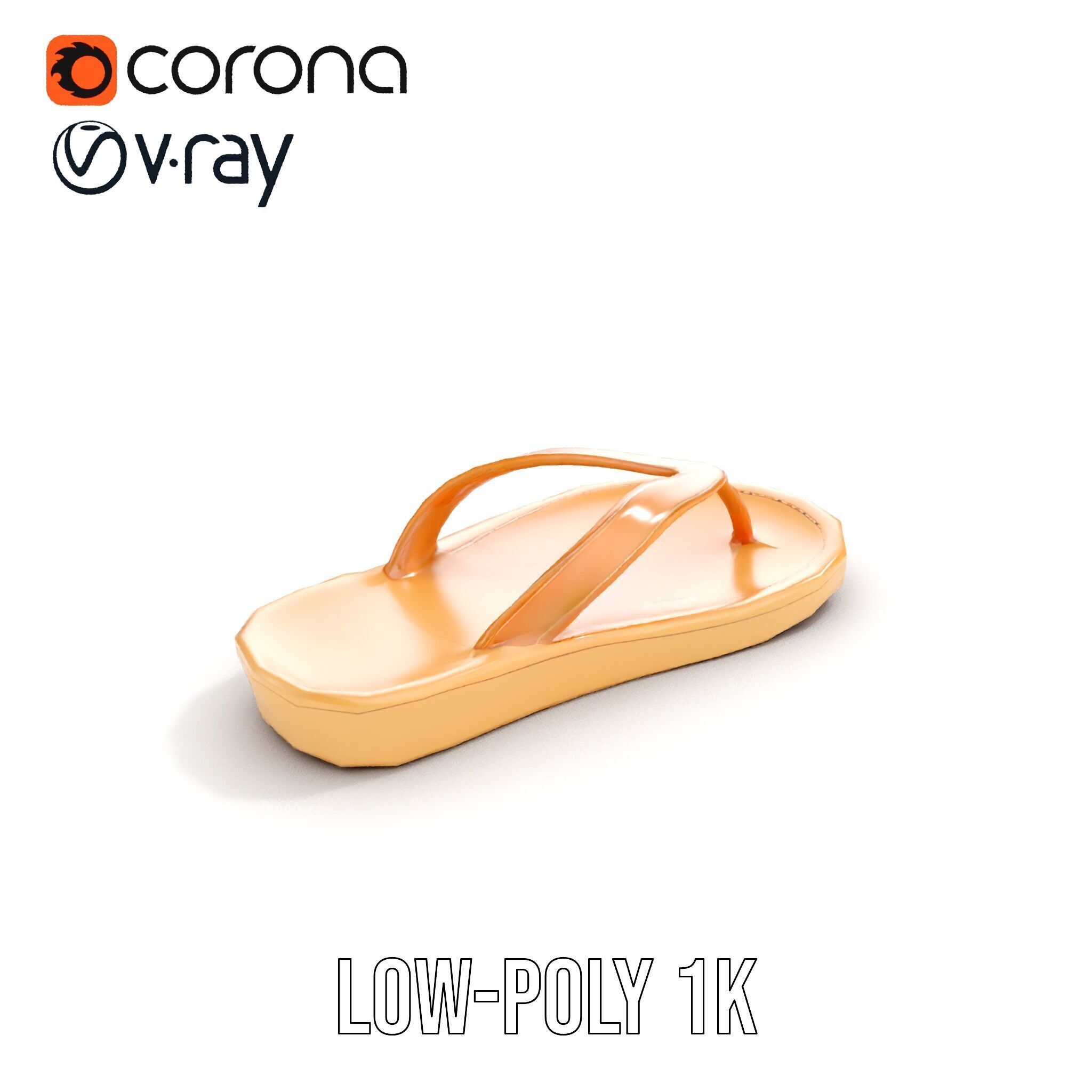 Realistic FlipFlop Sandals D Model Pack Low-poly 3D model_16