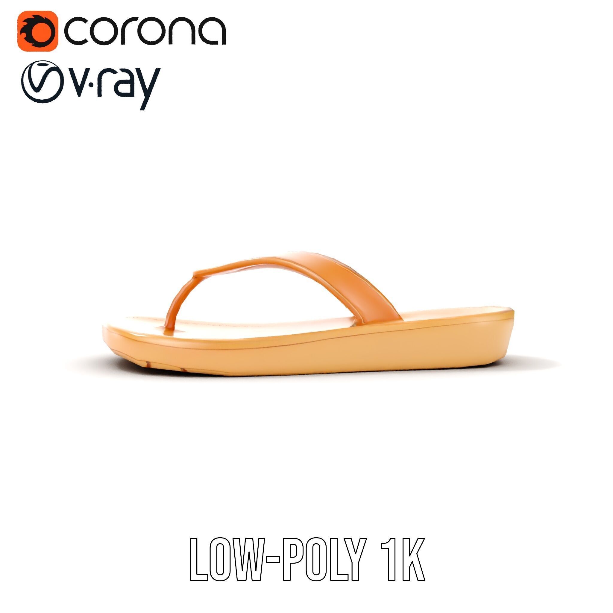 Realistic FlipFlop Sandals D Model Pack Low-poly 3D model_32