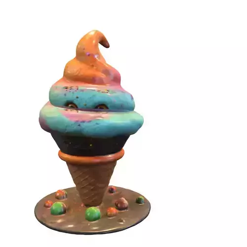 Cosmic Ice Cream Monster Low-poly 3D model