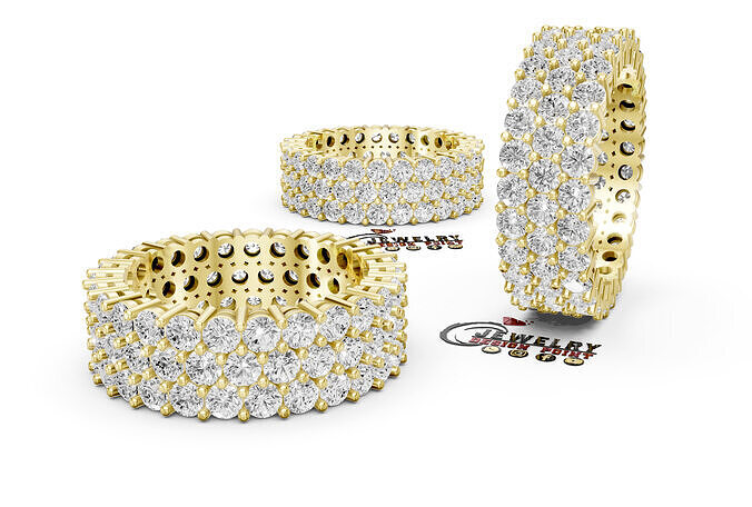 Custom Sensational Round Diamond Eternity Ring - Wedding Band 3D print model