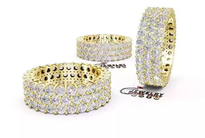 Custom Sensational Round Diamond Eternity Ring - Wedding Band