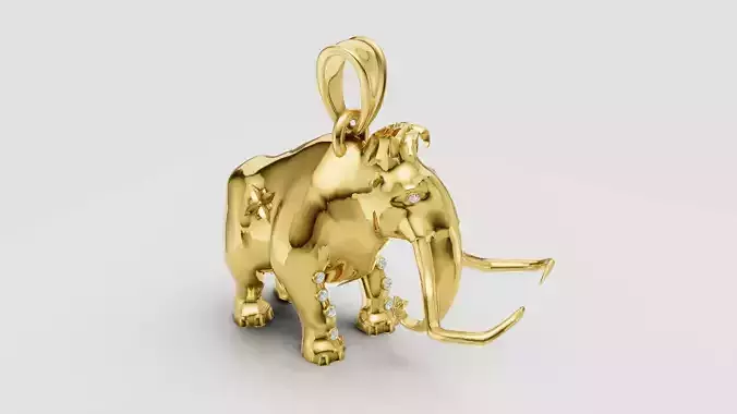 mammoth pendant 3D printable model      