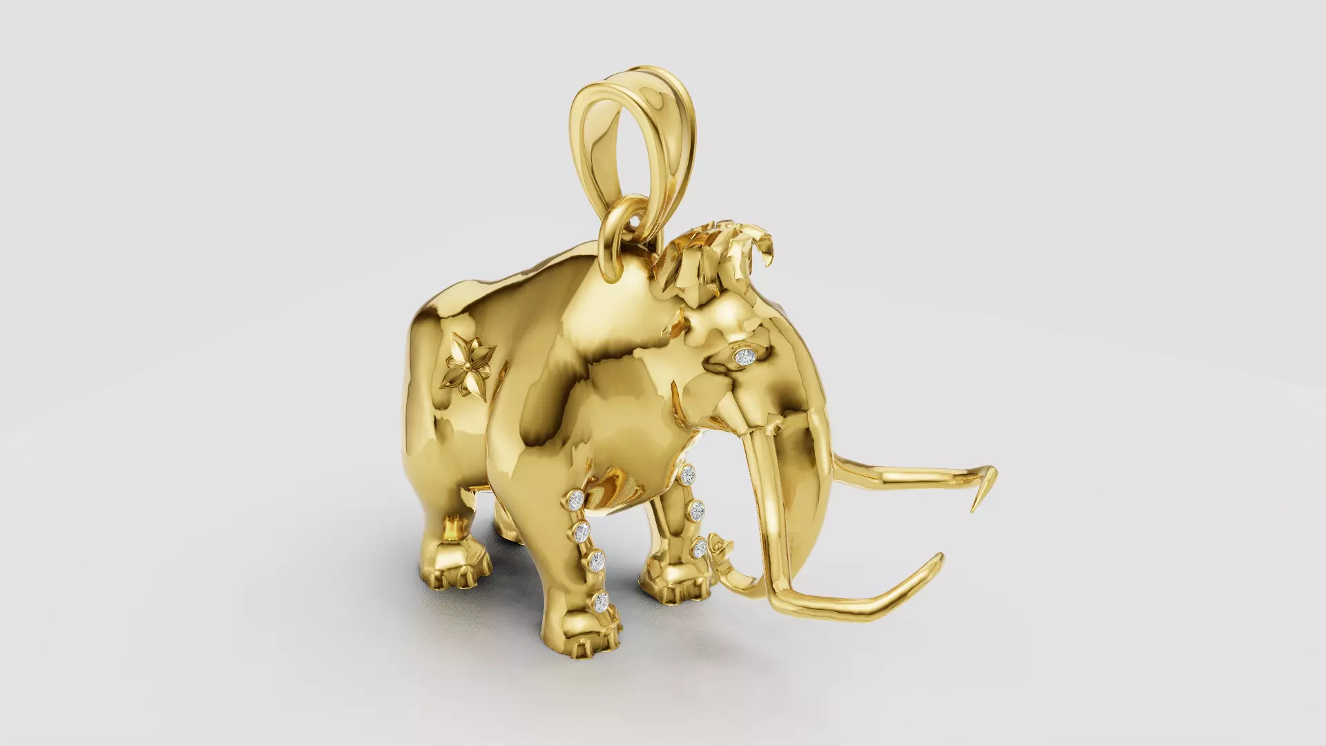 mammoth pendant 3D printable model 3D print model_0