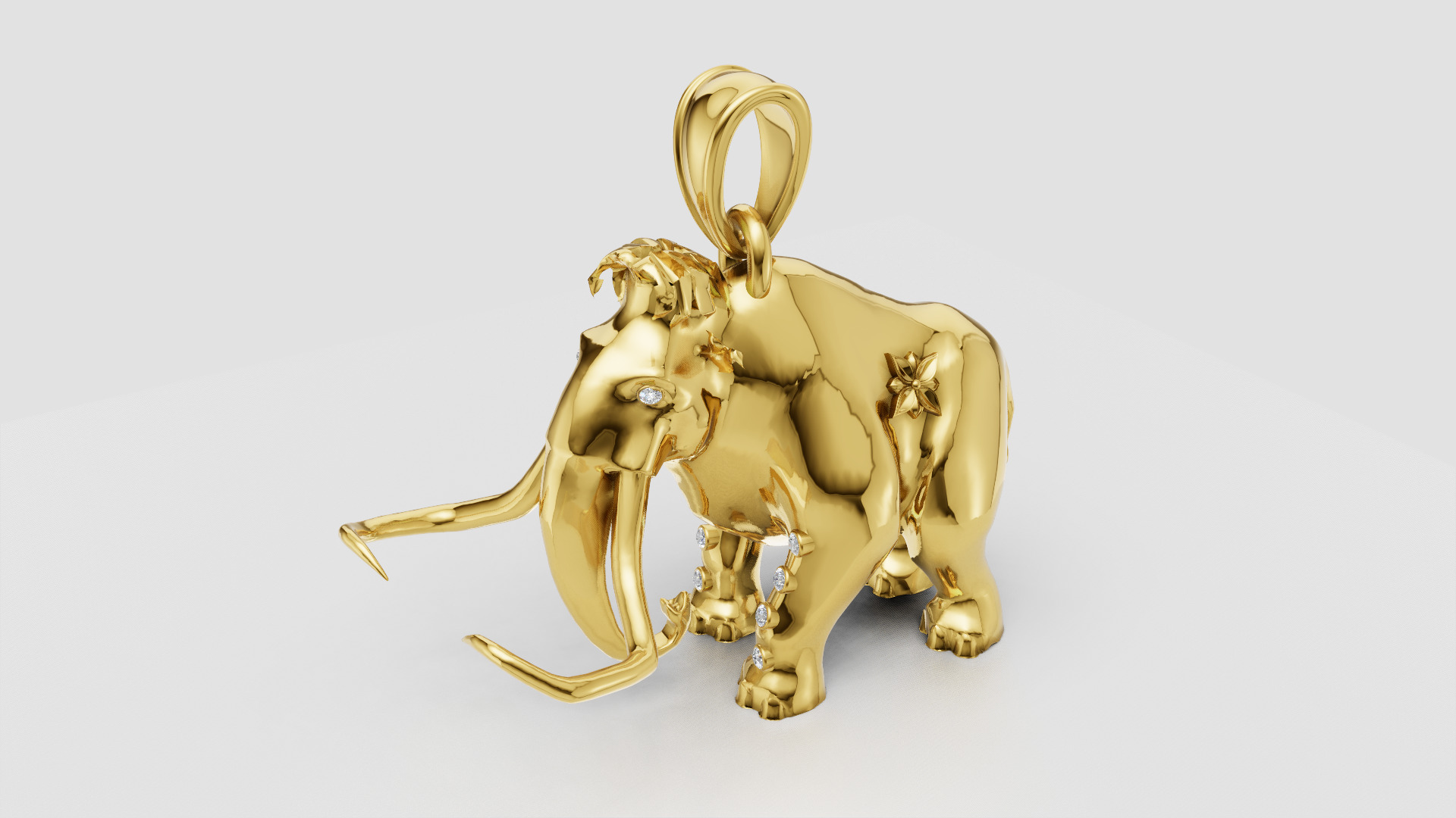 mammoth pendant 3D printable model 3D print model_1