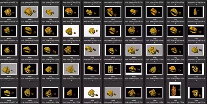 100 pis Tirupati Balaji Ring 3D print model