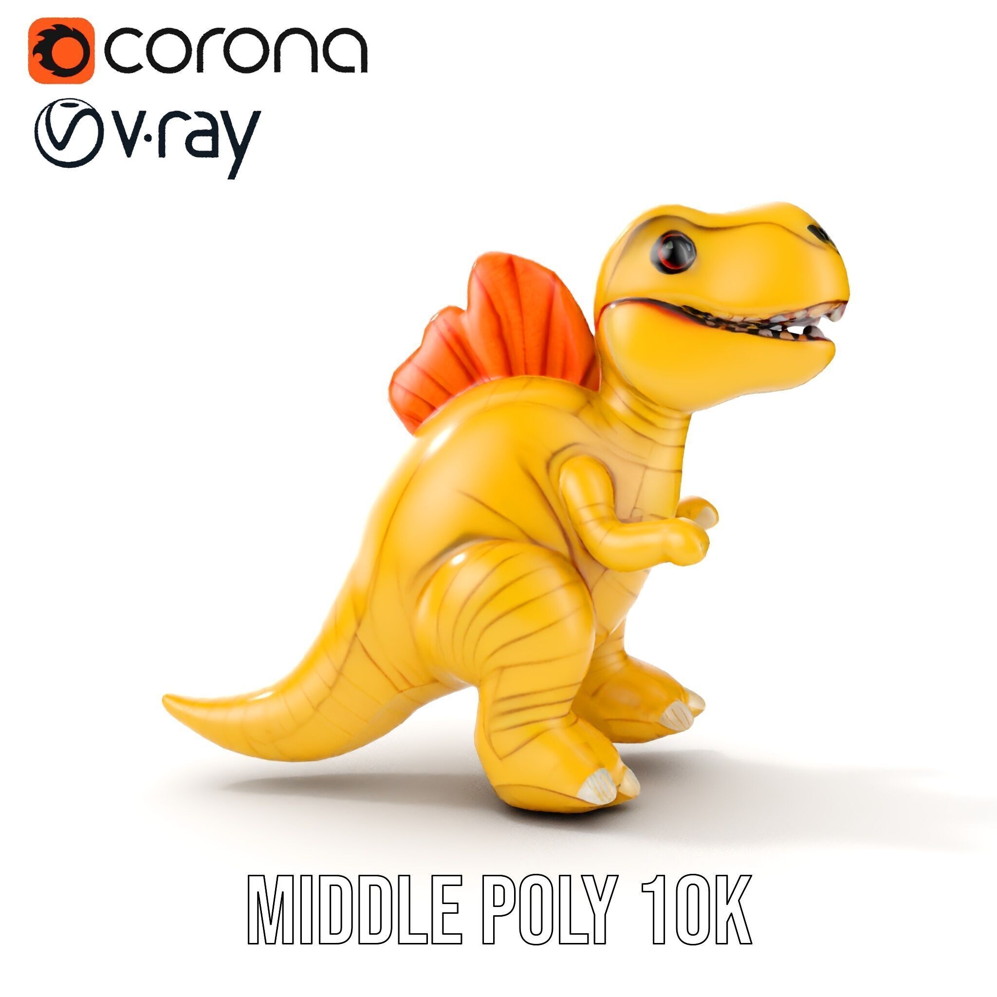 Cute Dinosaur Plush Toy Model Pack Low-poly 3D model_23
