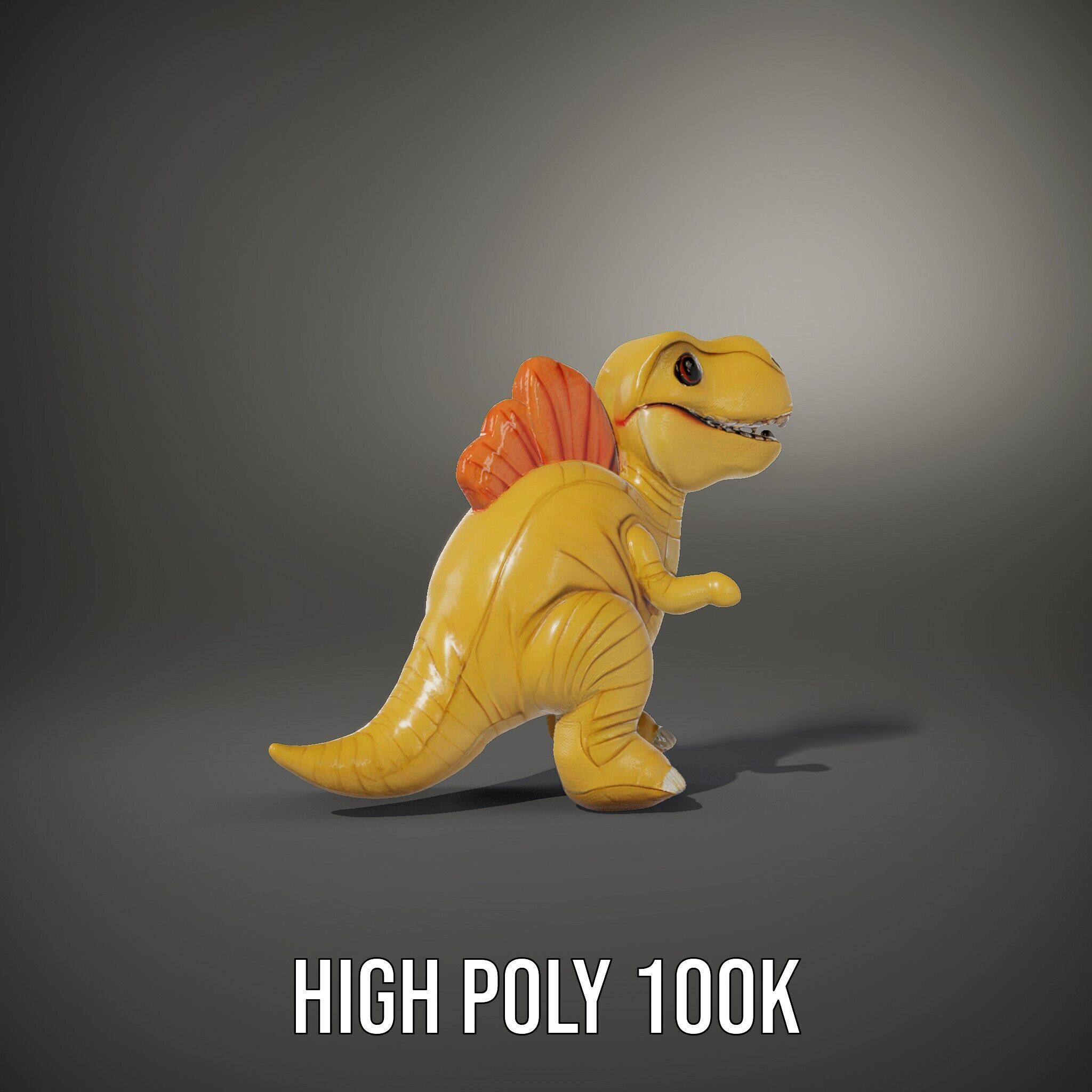 Cute Dinosaur Plush Toy Model Pack Low-poly 3D model_14