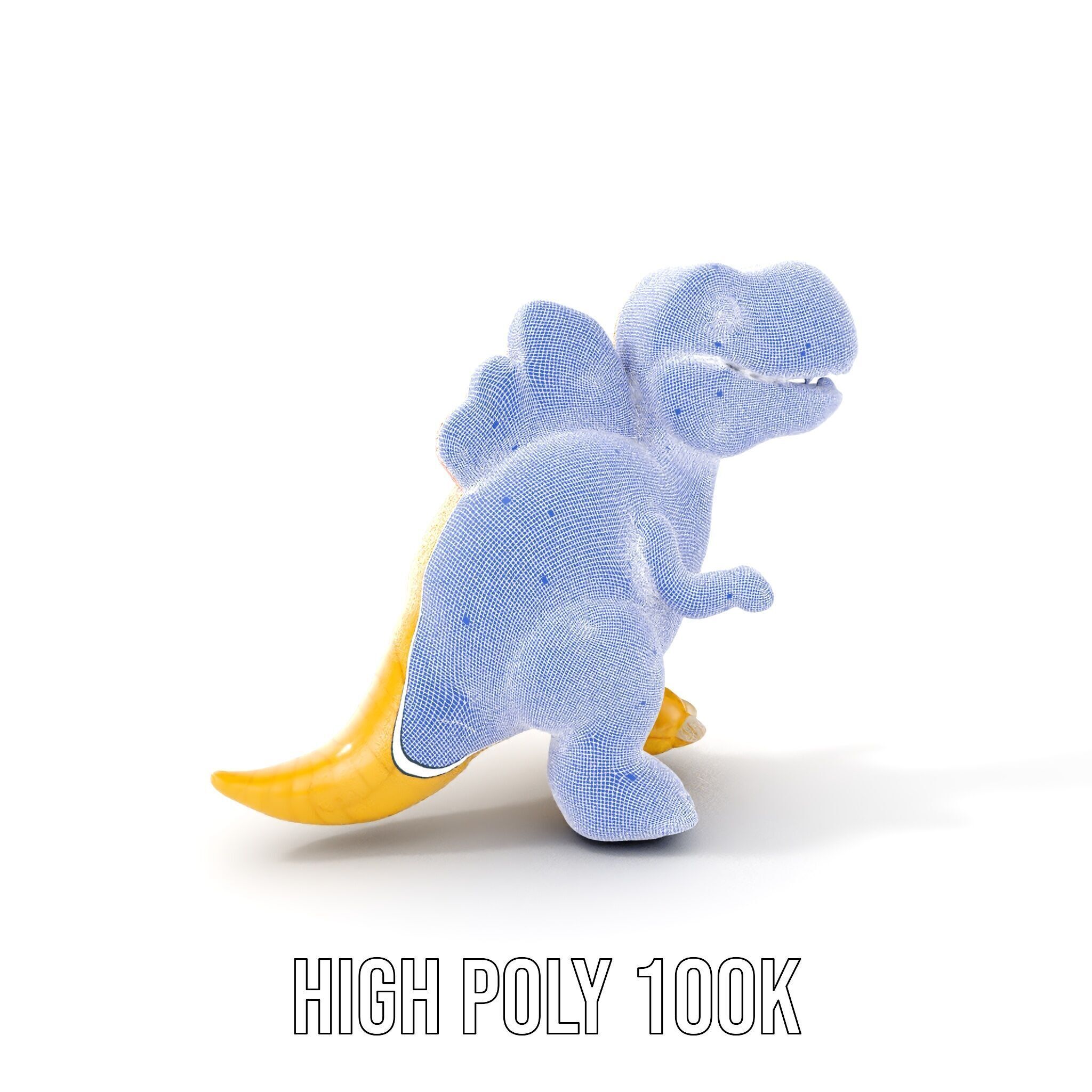 Cute Dinosaur Plush Toy Model Pack Low-poly 3D model_4