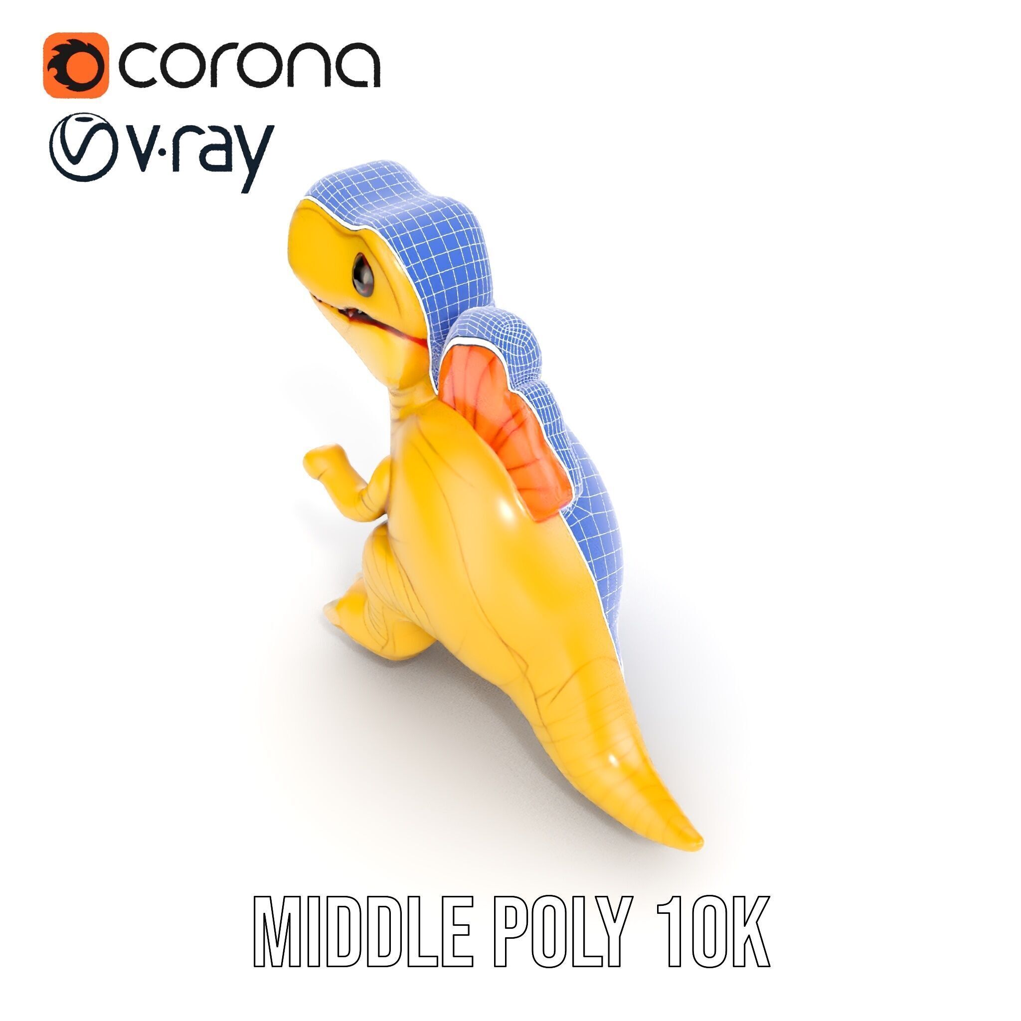 Cute Dinosaur Plush Toy Model Pack Low-poly 3D model_15