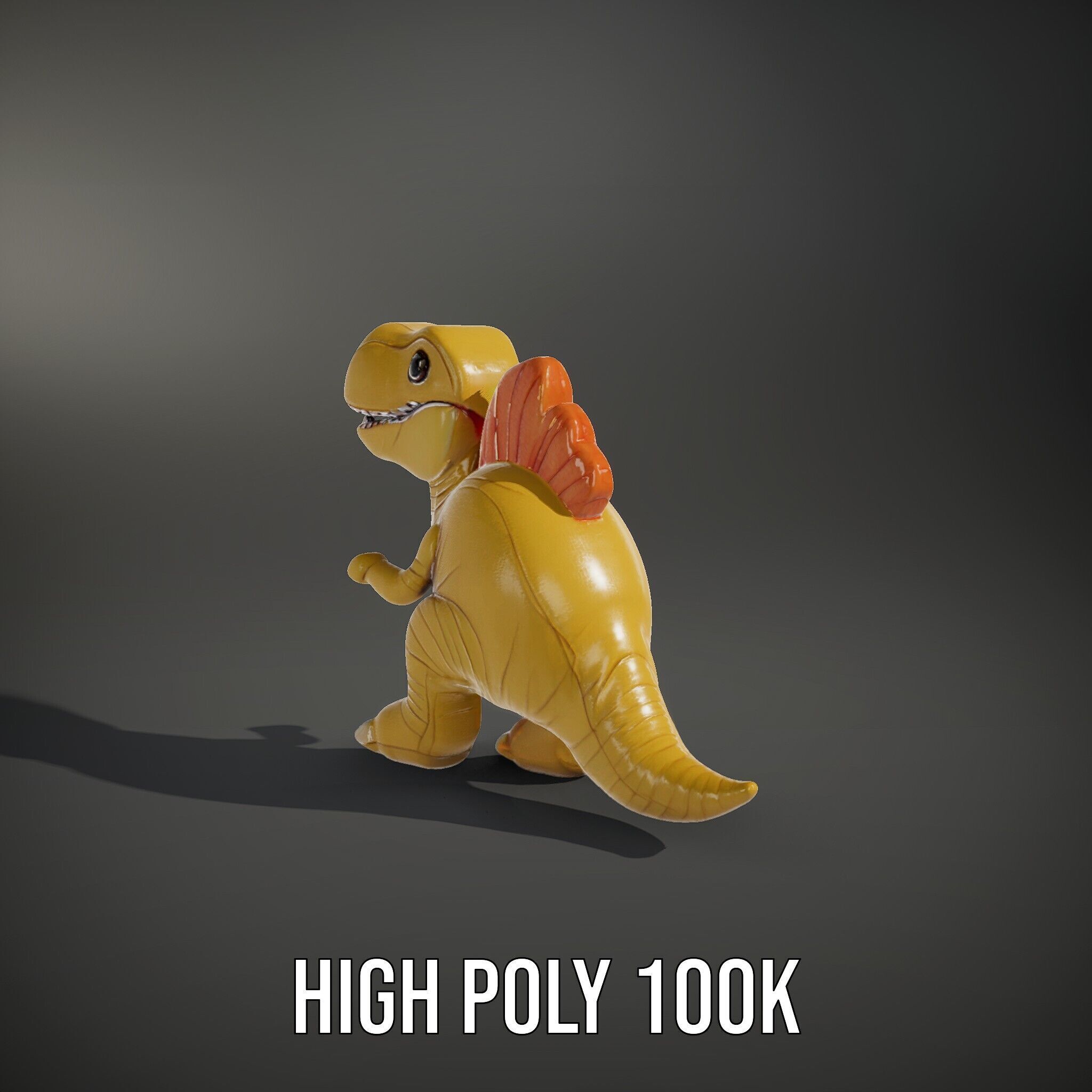 Cute Dinosaur Plush Toy Model Pack Low-poly 3D model_8