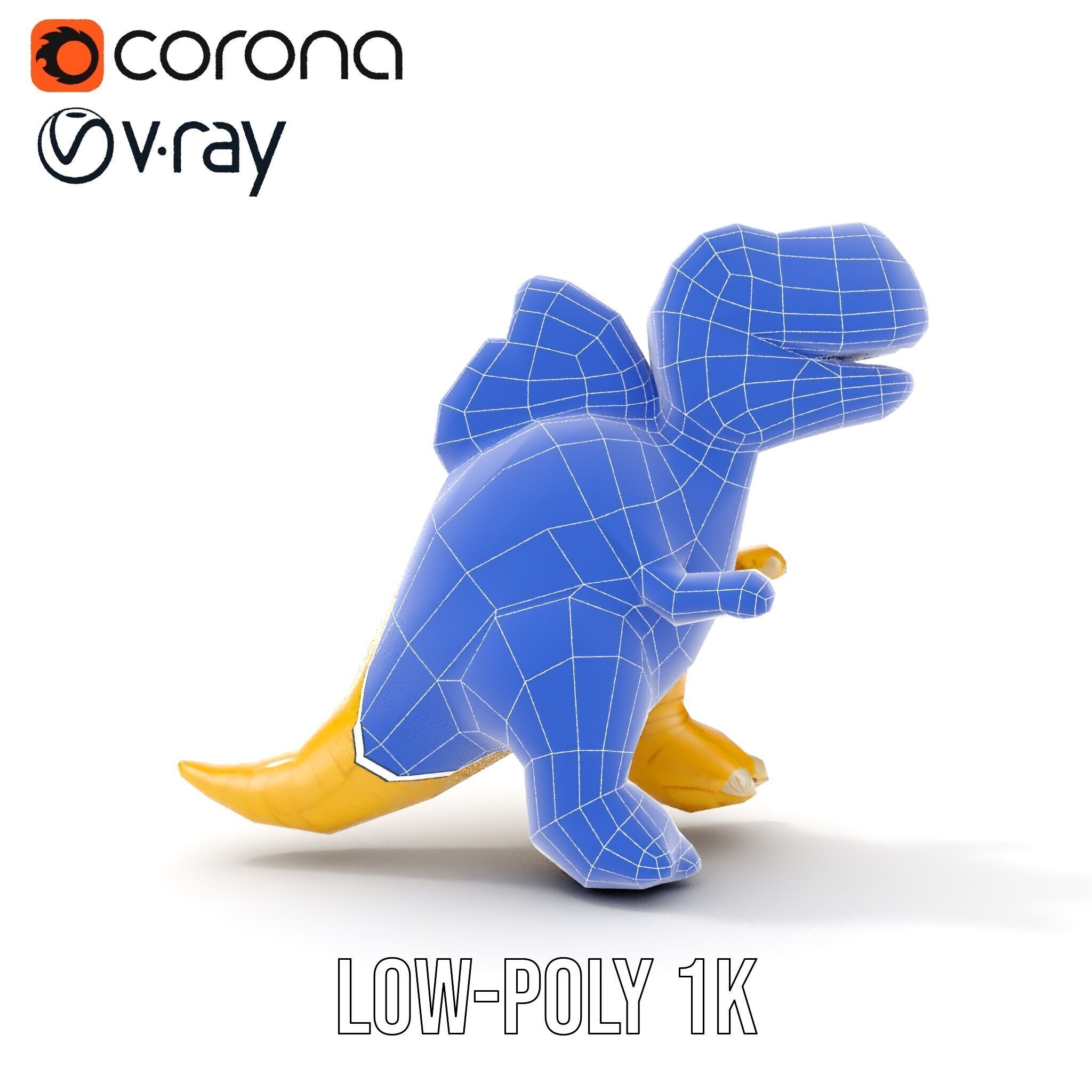 Cute Dinosaur Plush Toy Model Pack Low-poly 3D model_21
