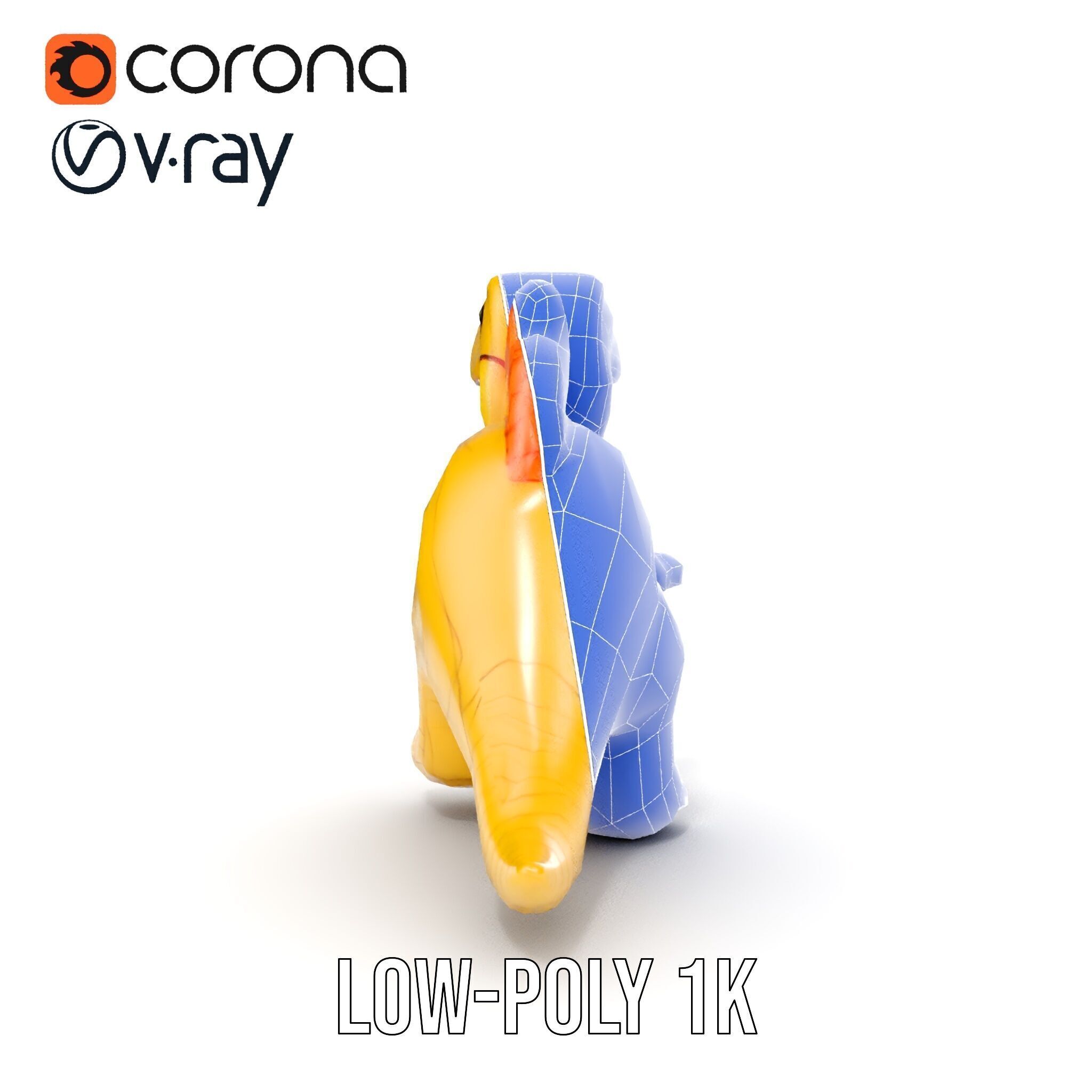 Cute Dinosaur Plush Toy Model Pack Low-poly 3D model_29