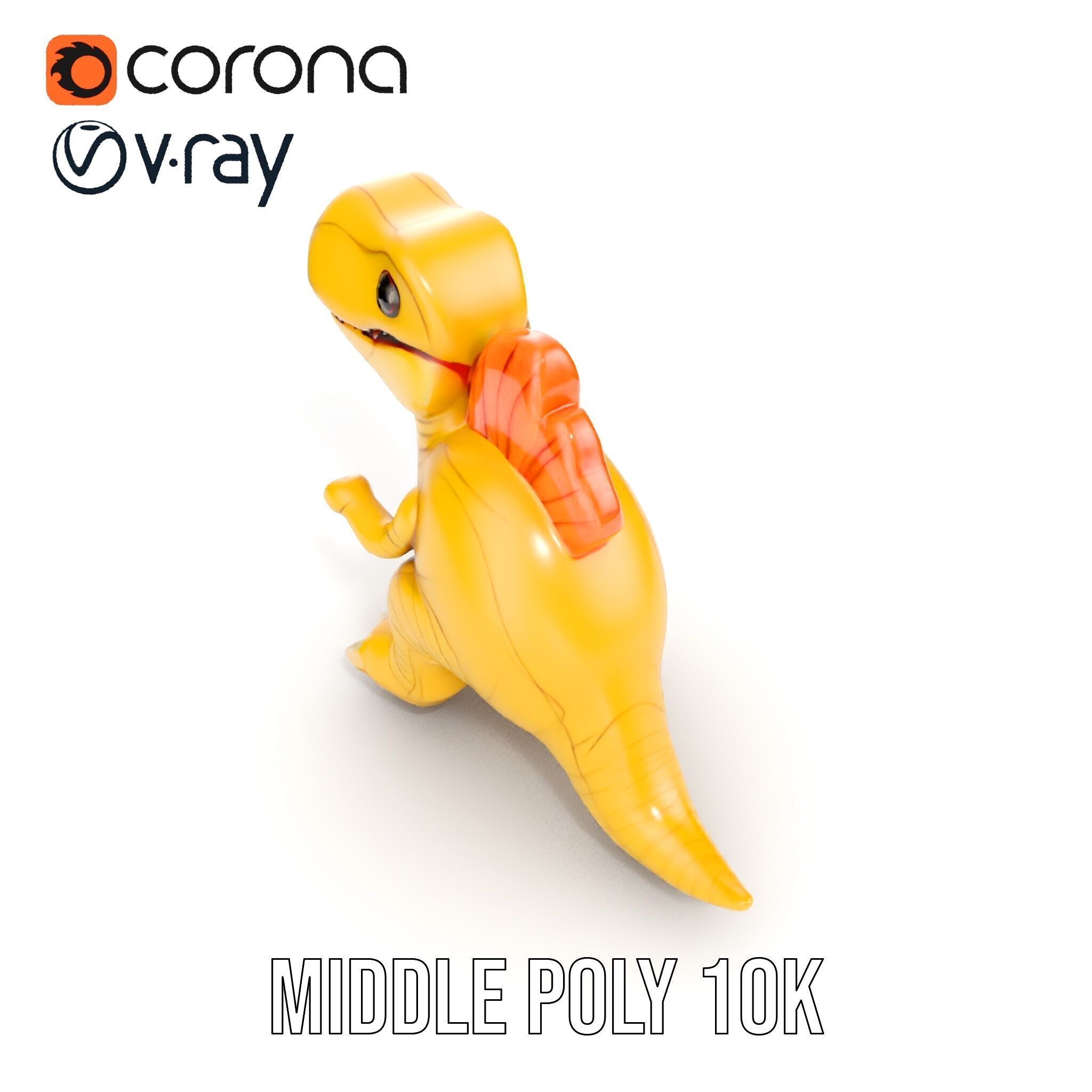 Cute Dinosaur Plush Toy Model Pack Low-poly 3D model_17