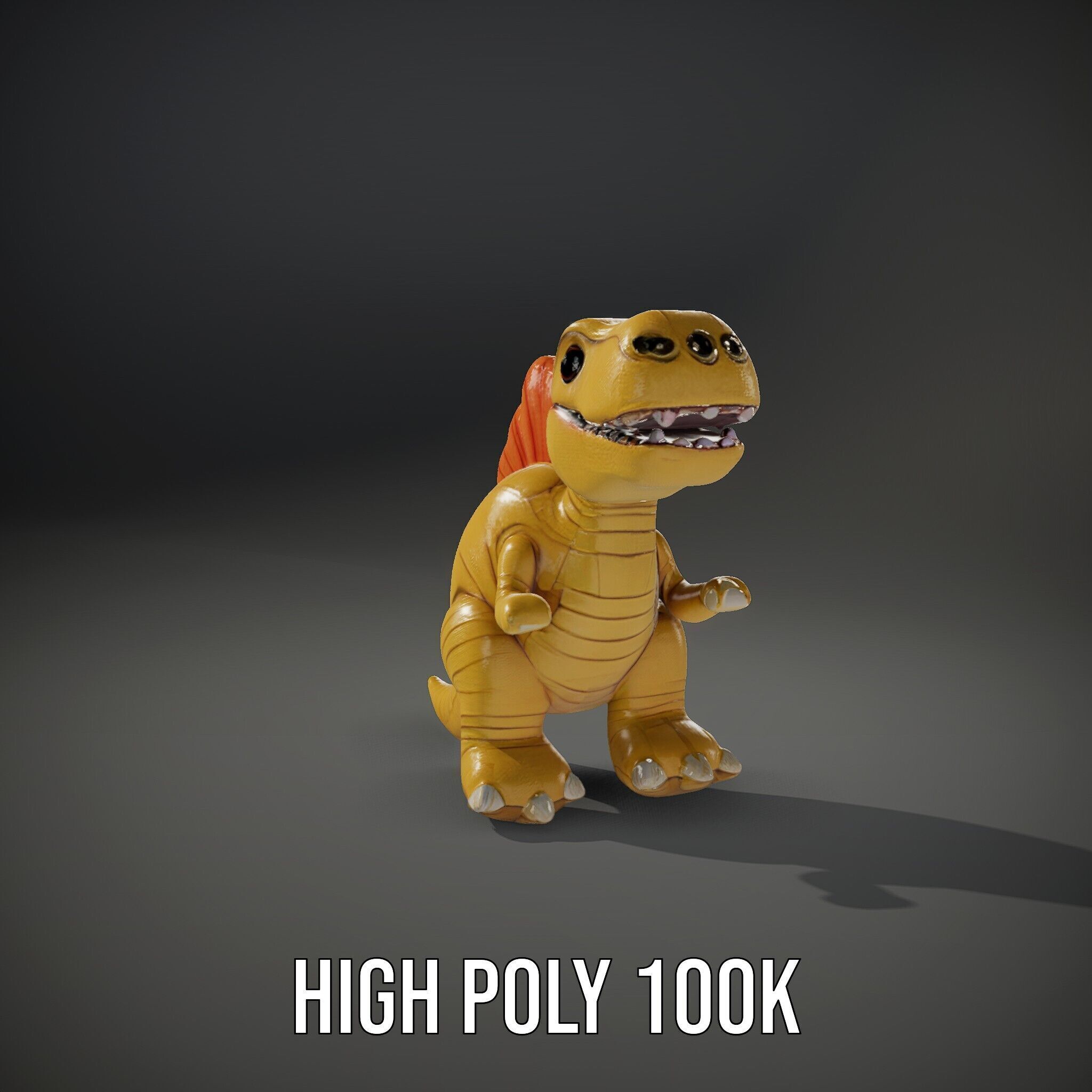 Cute Dinosaur Plush Toy Model Pack Low-poly 3D model_11