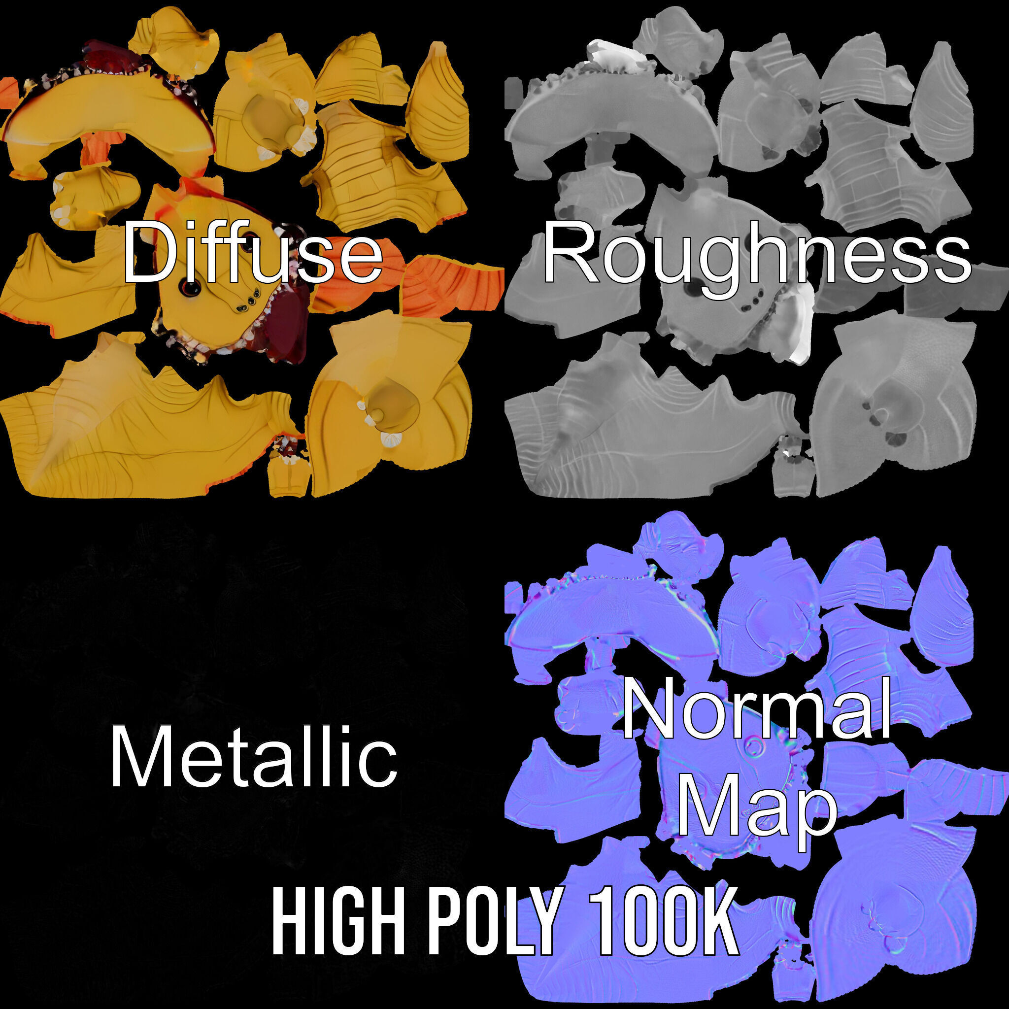 Cute Dinosaur Plush Toy Model Pack Low-poly 3D model_3