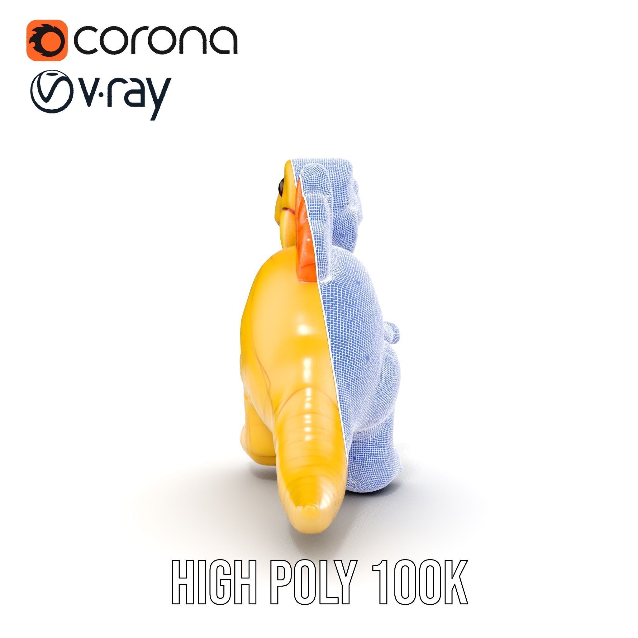 Cute Dinosaur Plush Toy Model Pack Low-poly 3D model_36