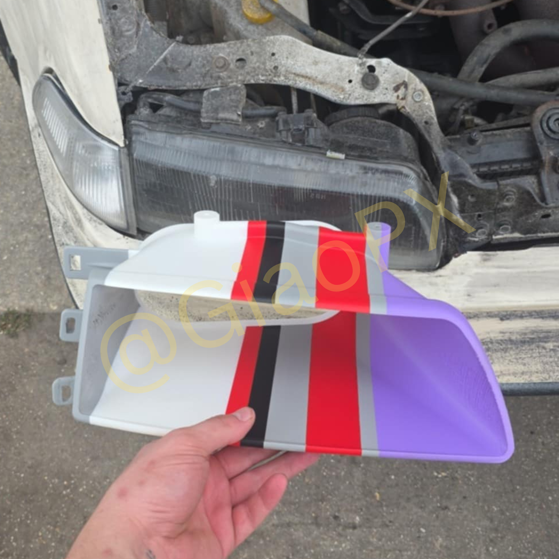 EF Civic Mk4 Facelifted Headlight Intake 3D print model_3