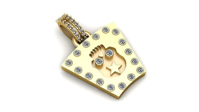  gold faces pendant 3d printable mode PENDANT  3D print model