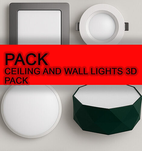 3D Pack  Ceiling and Wall Lights 3D model
