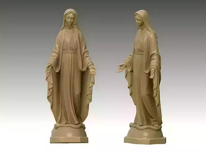 Virgin Mary 3D Printable Catholic Statue