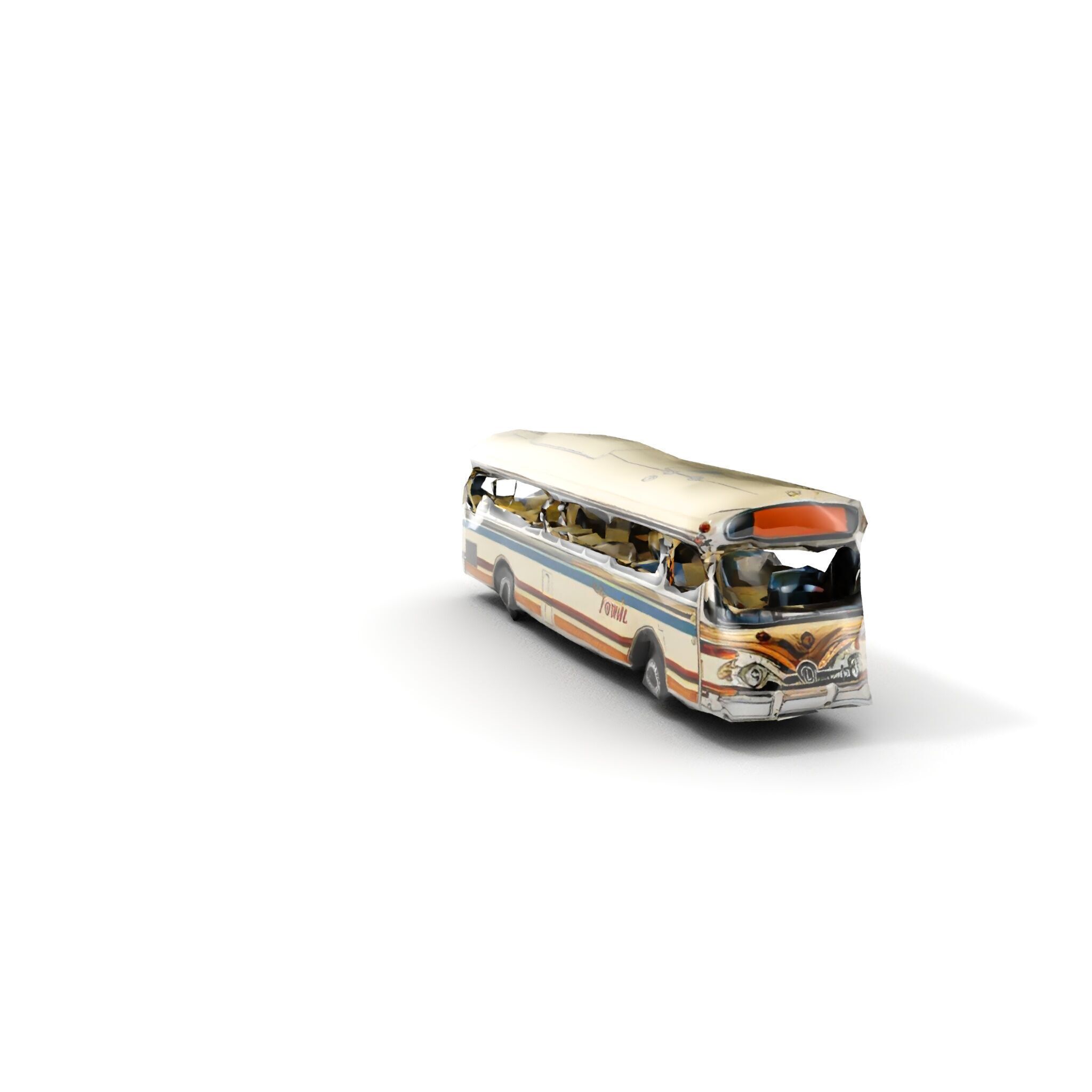 Vintage Bus D Model Pack Low-poly 3D model_16