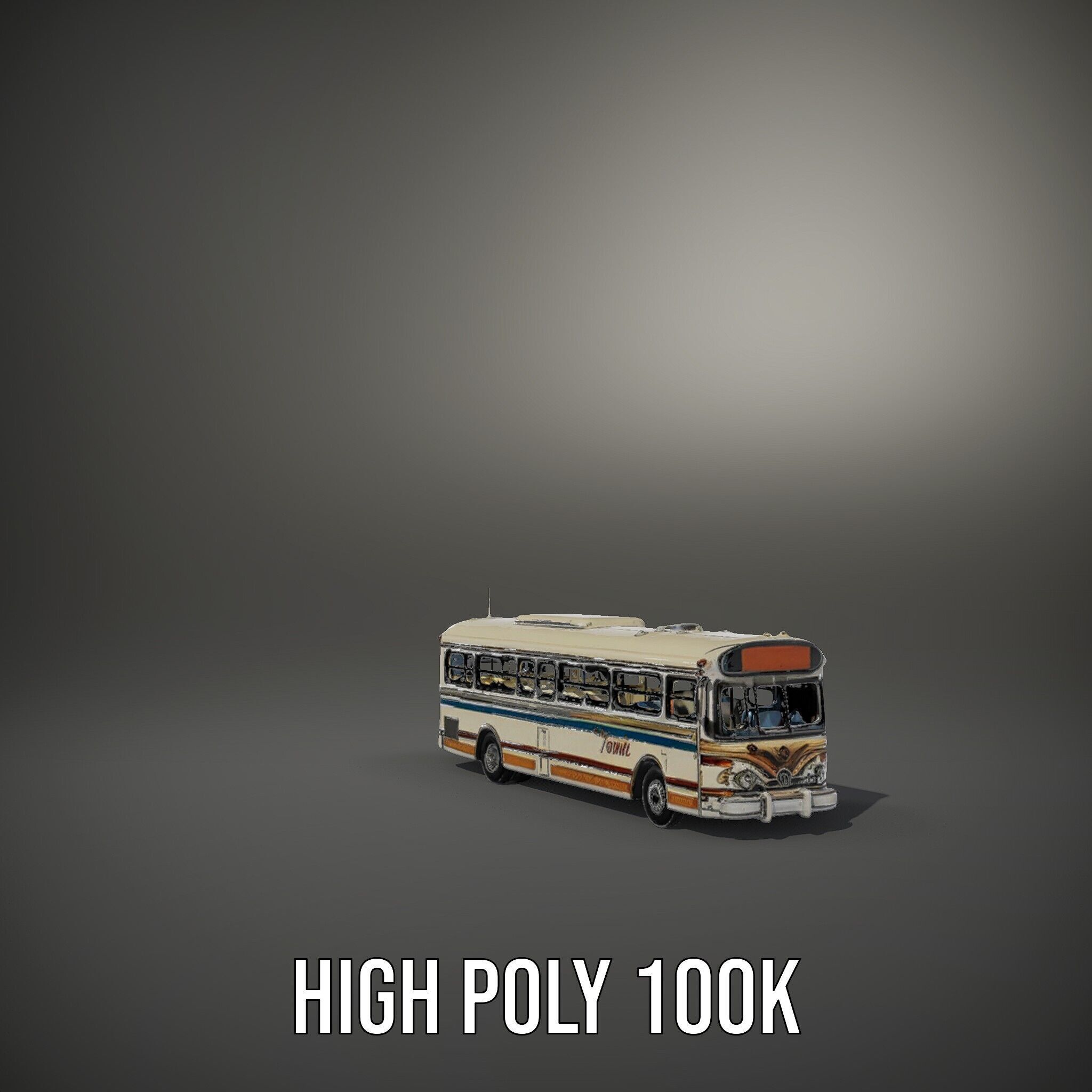Vintage Bus D Model Pack Low-poly 3D model_8