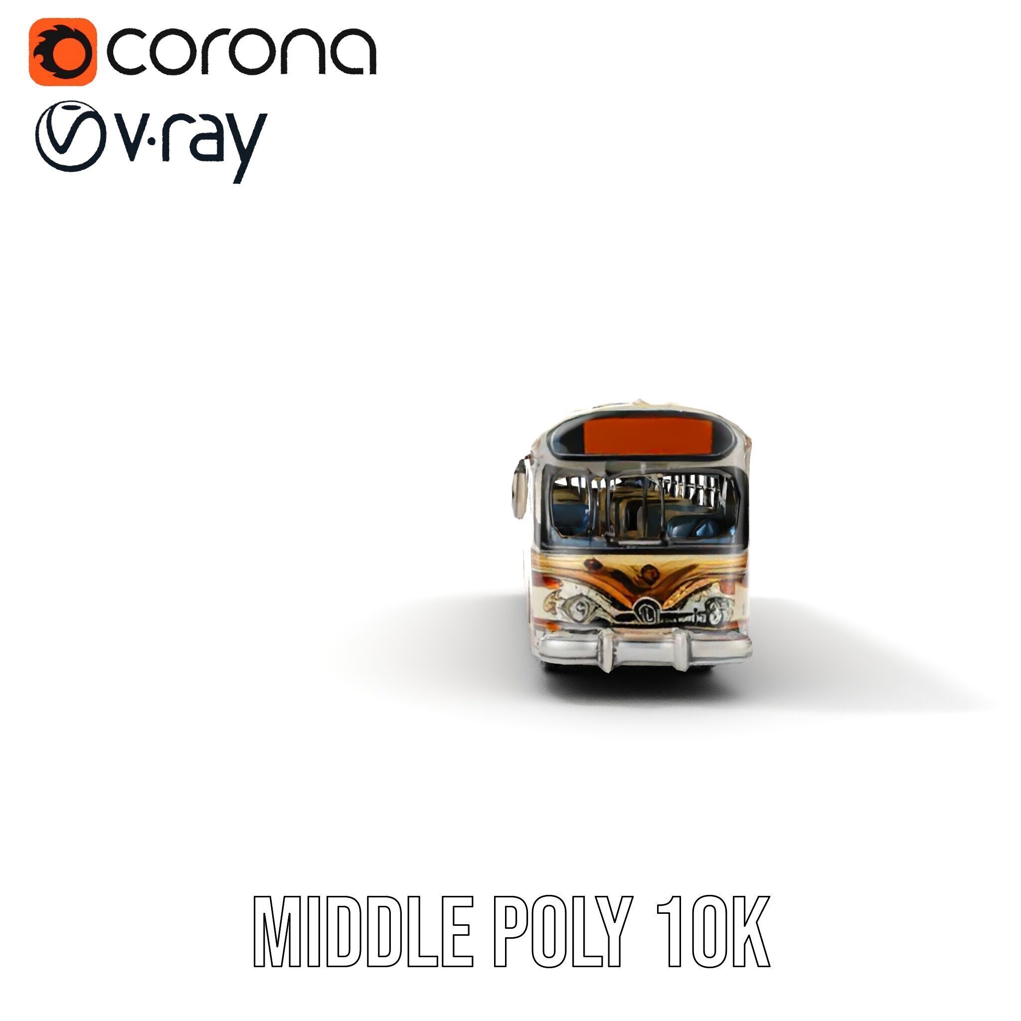 Vintage Bus D Model Pack Low-poly 3D model_12