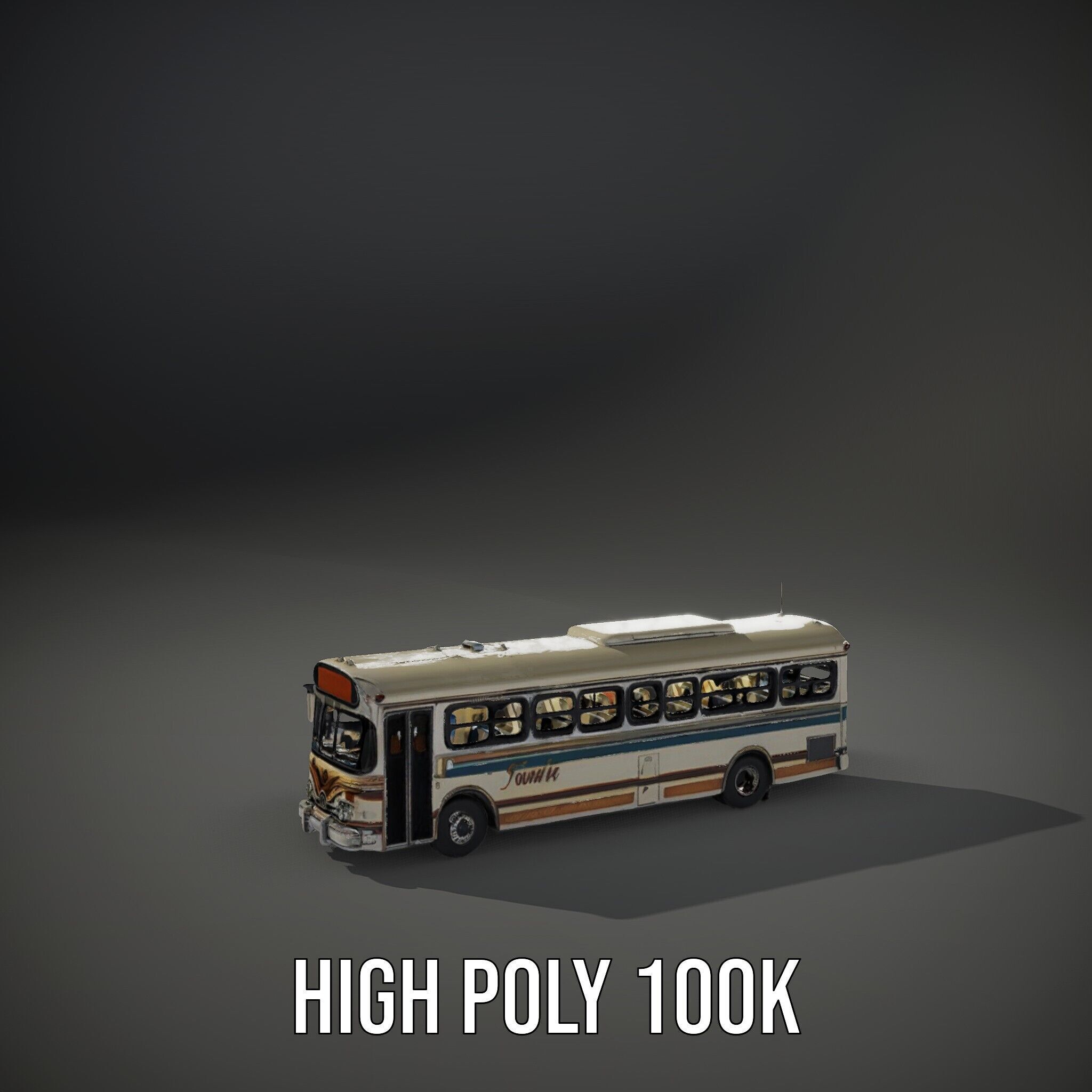 Vintage Bus D Model Pack Low-poly 3D model_14