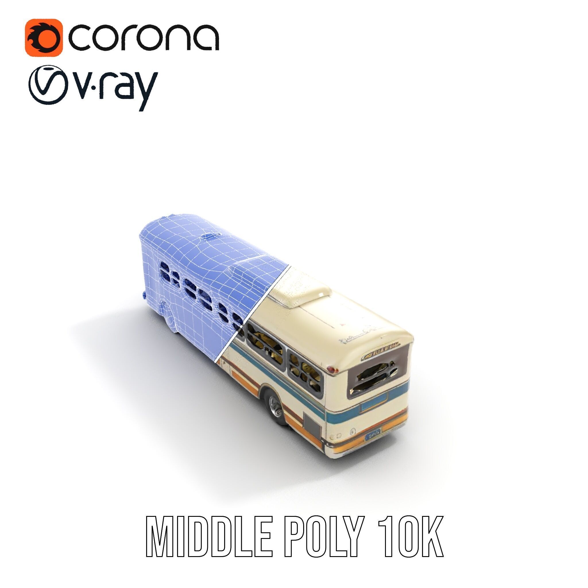 Vintage Bus D Model Pack Low-poly 3D model_31