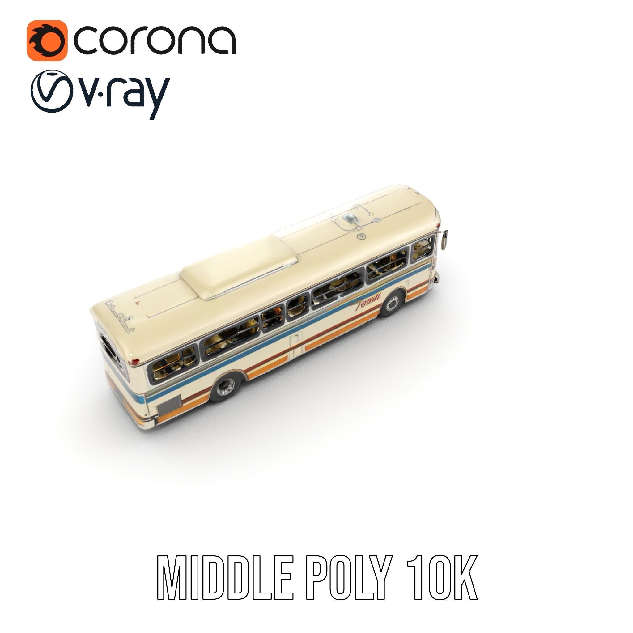 Vintage Bus D Model Pack Low-poly 3D model_6