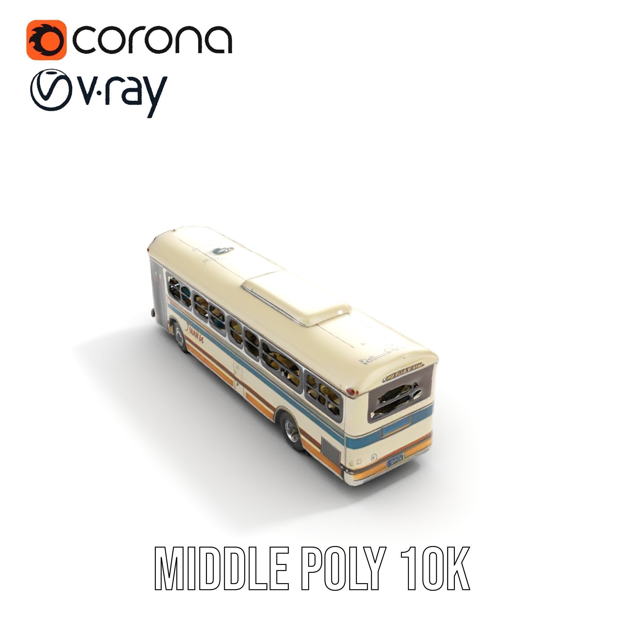 Vintage Bus D Model Pack Low-poly 3D model_25