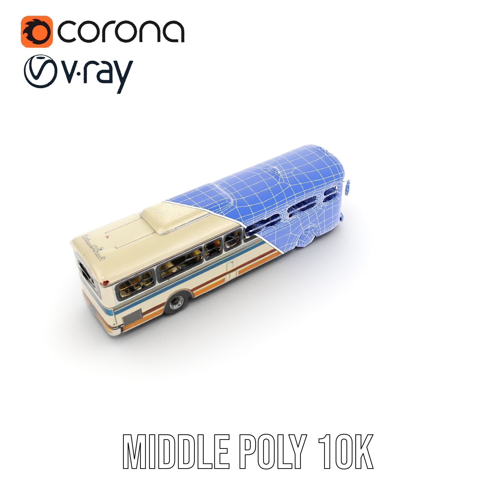 Vintage Bus D Model Pack Low-poly 3D model_22