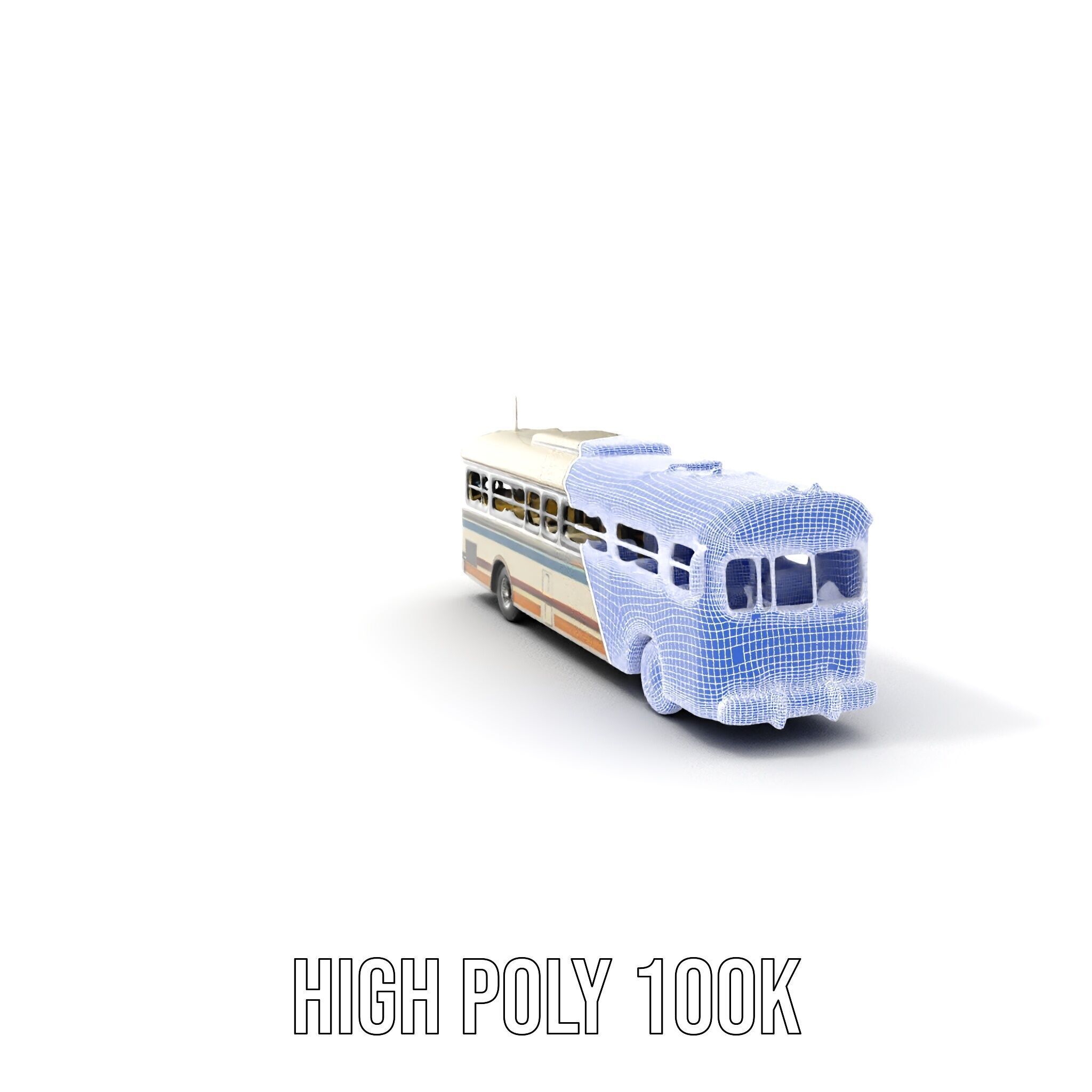 Vintage Bus D Model Pack Low-poly 3D model_4