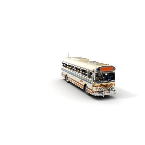 Vintage Bus D Model Pack Low-poly 3D model