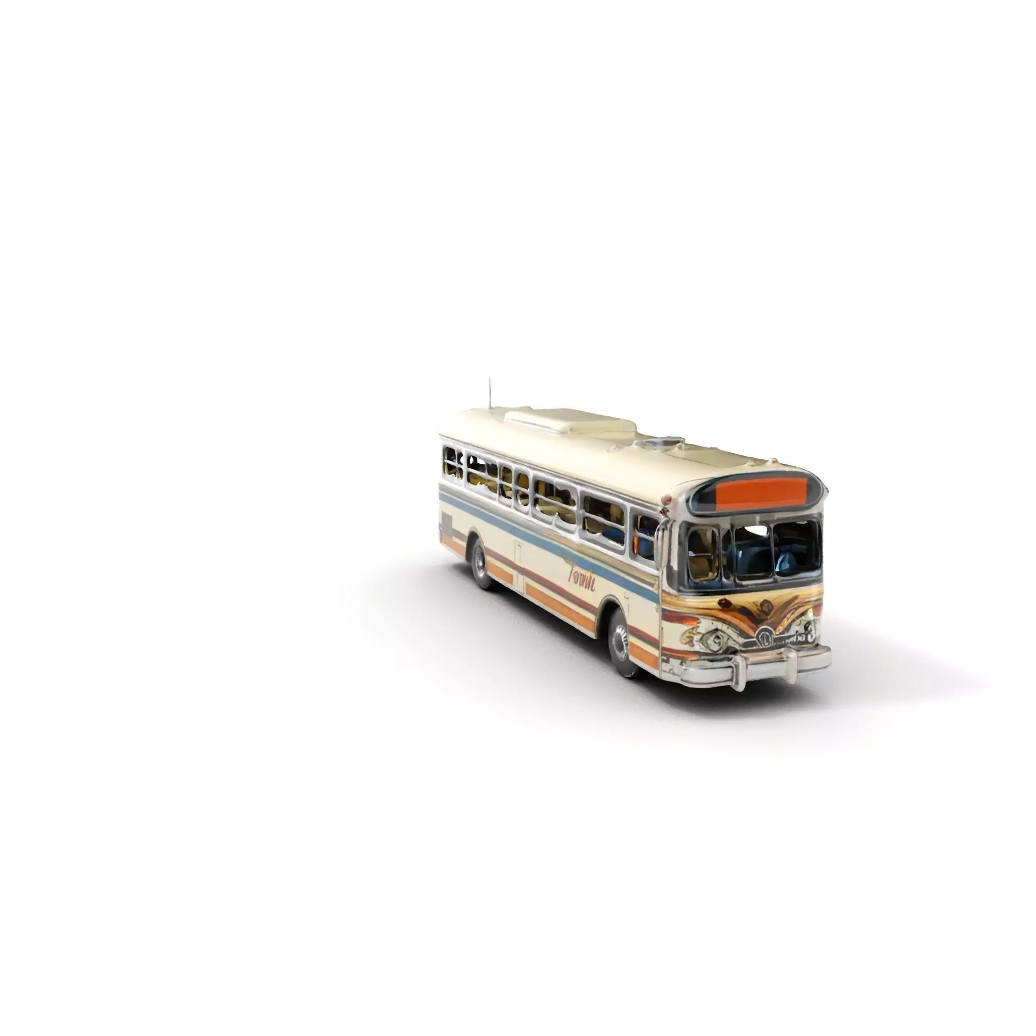Vintage Bus D Model Pack Low-poly 3D model_0