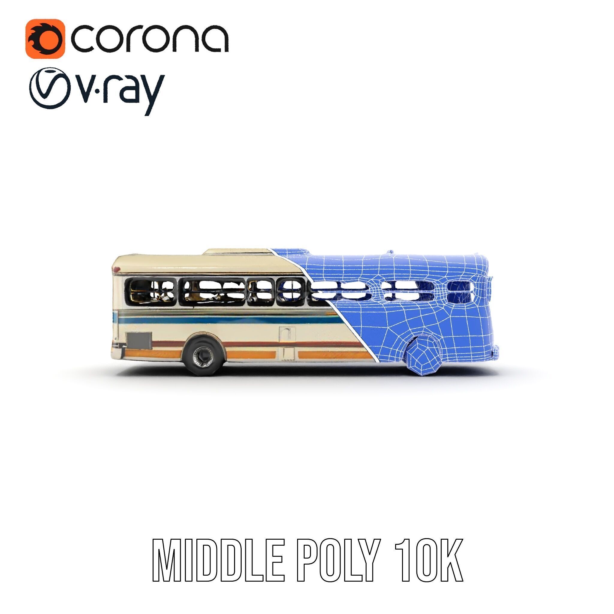 Vintage Bus D Model Pack Low-poly 3D model_28