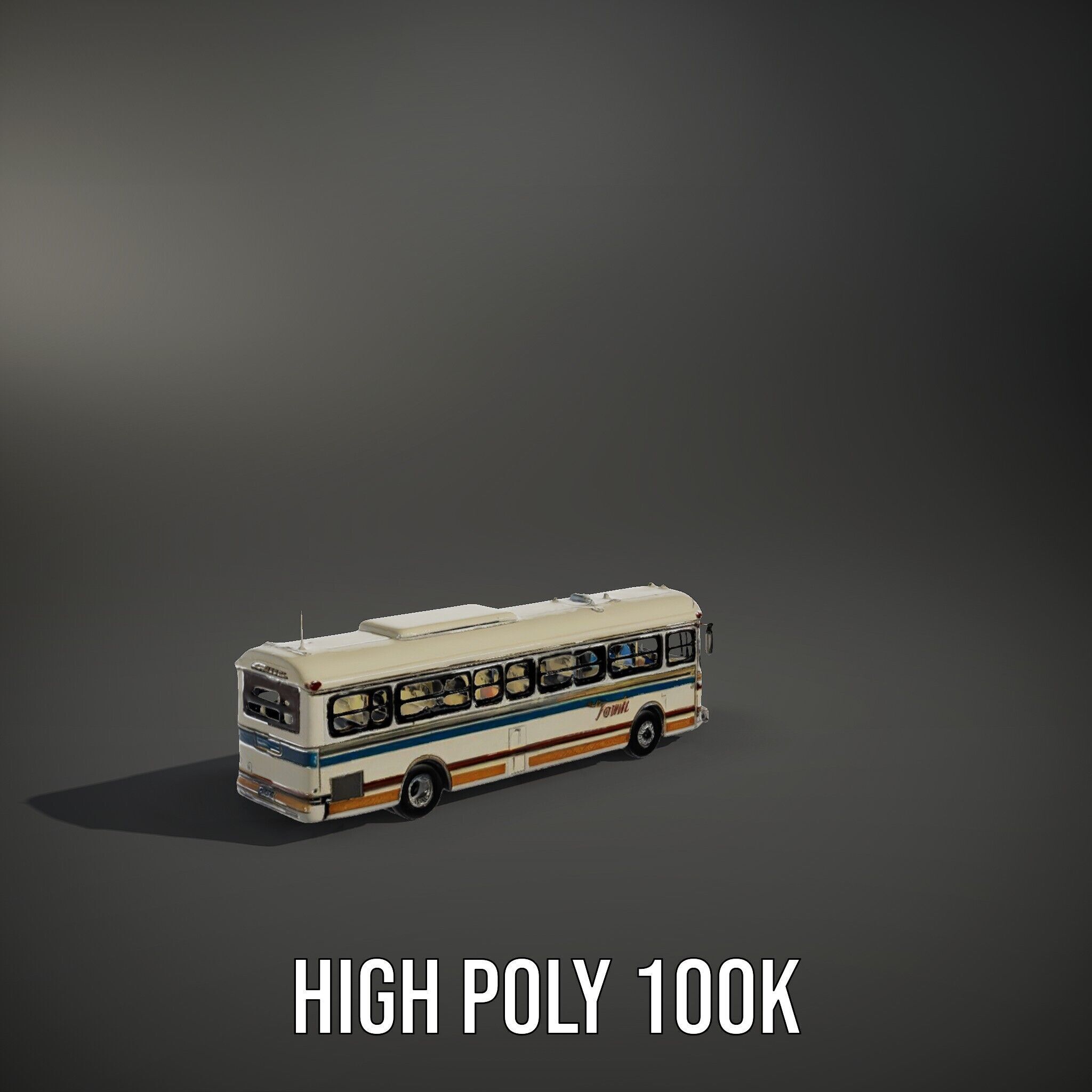 Vintage Bus D Model Pack Low-poly 3D model_11