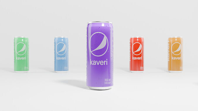 Soda cans set 3D model