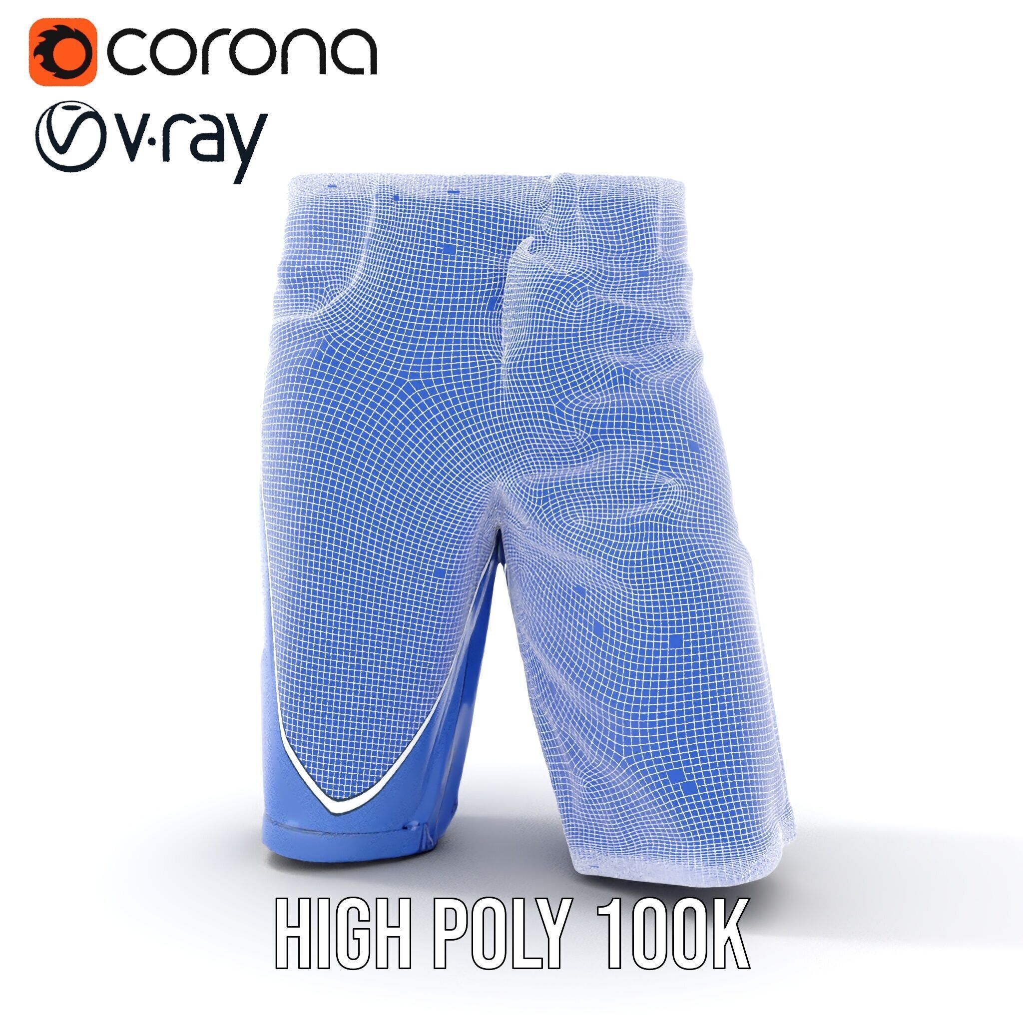 Denim Shorts D model pack Low-poly 3D model_38