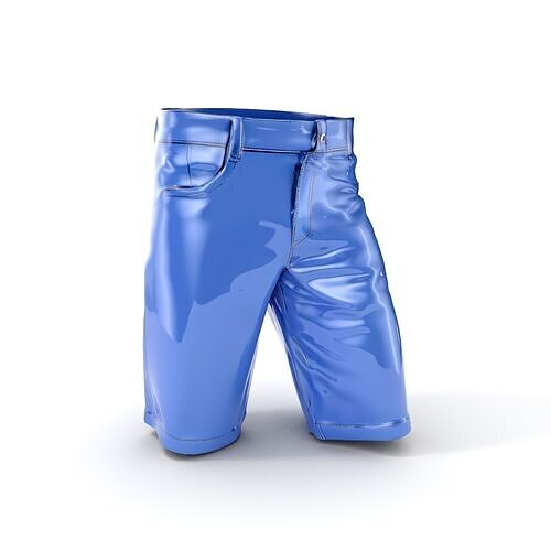 Denim Shorts D model pack Low-poly 3D model