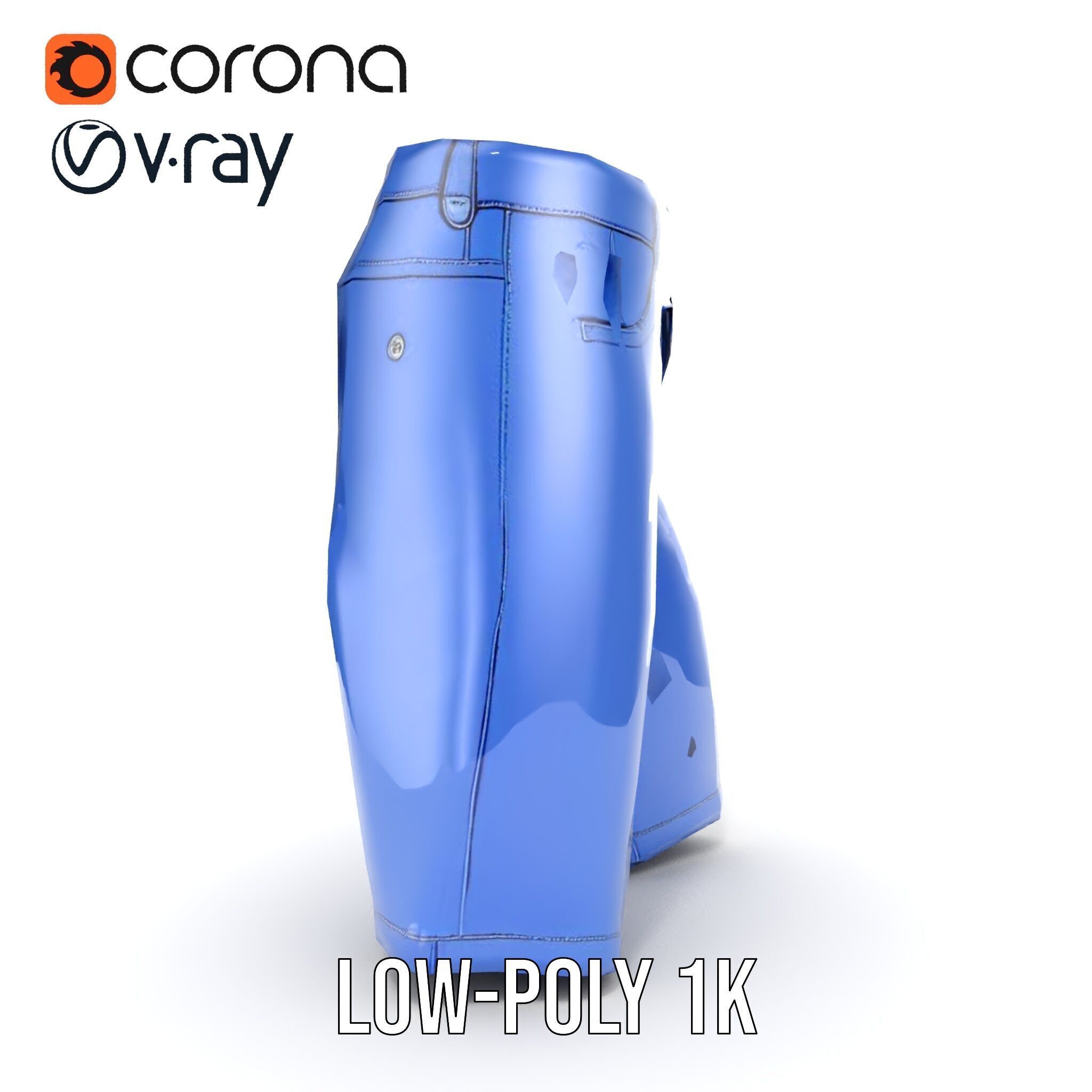 Denim Shorts D model pack Low-poly 3D model_29