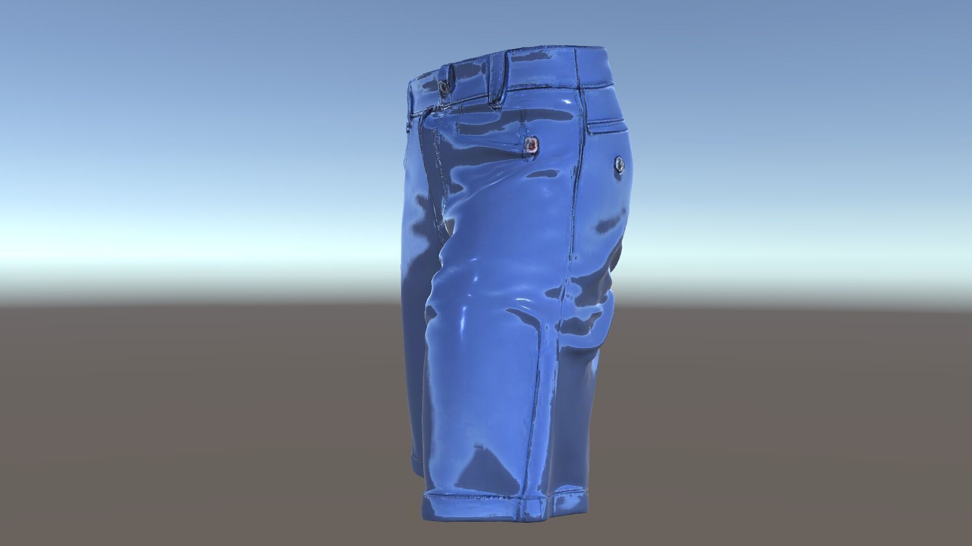 Denim Shorts D model pack Low-poly 3D model_5