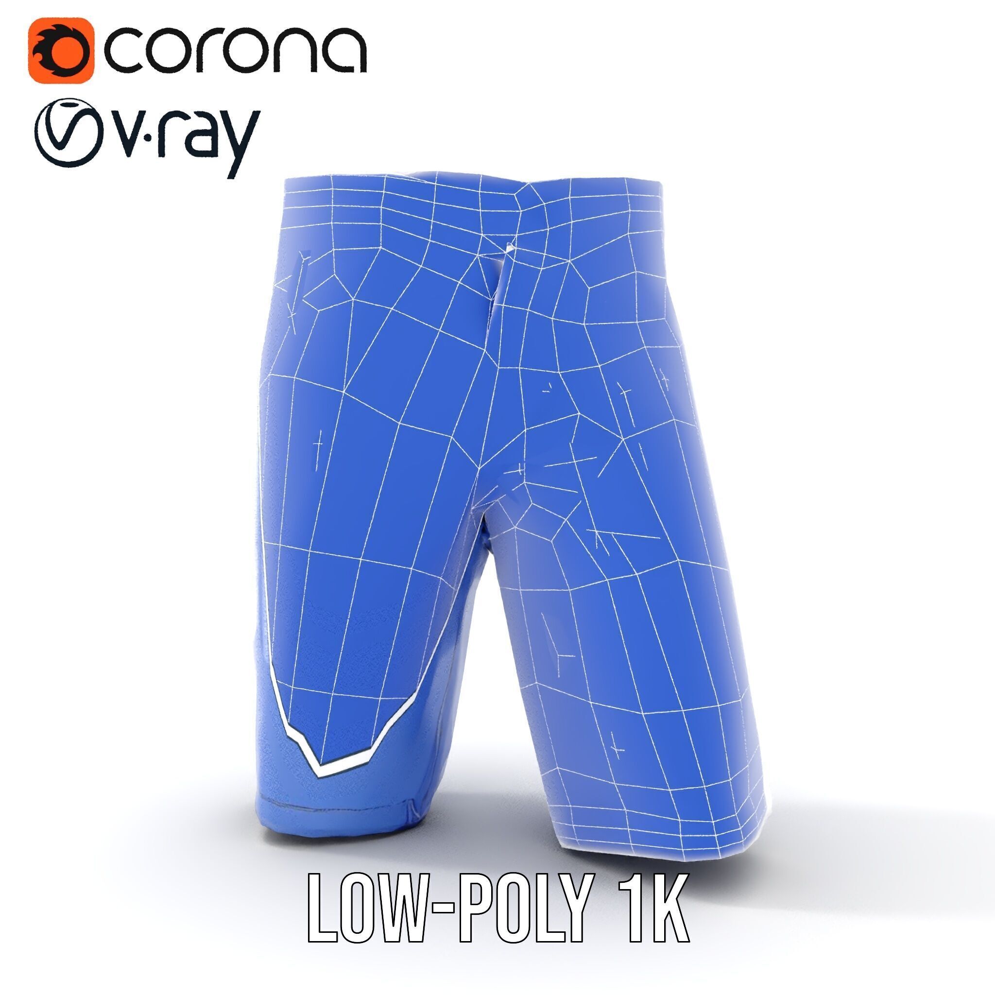 Denim Shorts D model pack Low-poly 3D model_32