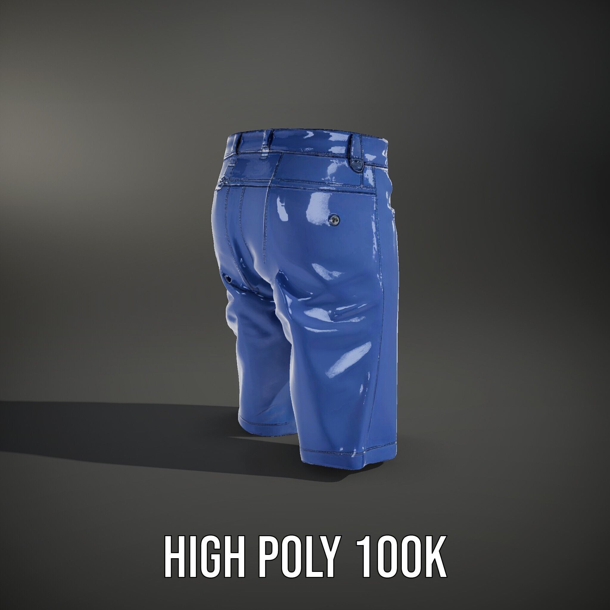 Denim Shorts D model pack Low-poly 3D model_11