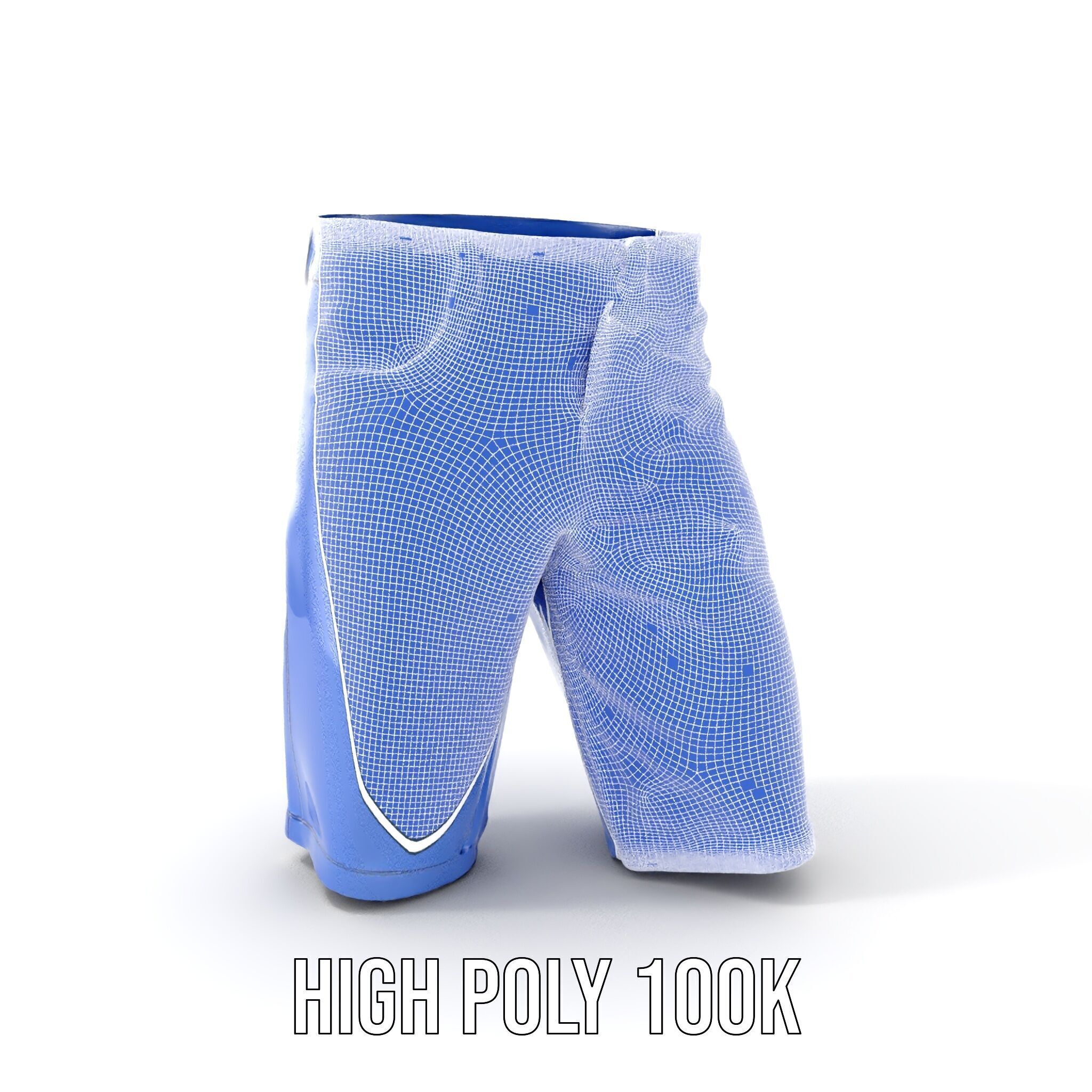 Denim Shorts D model pack Low-poly 3D model_4