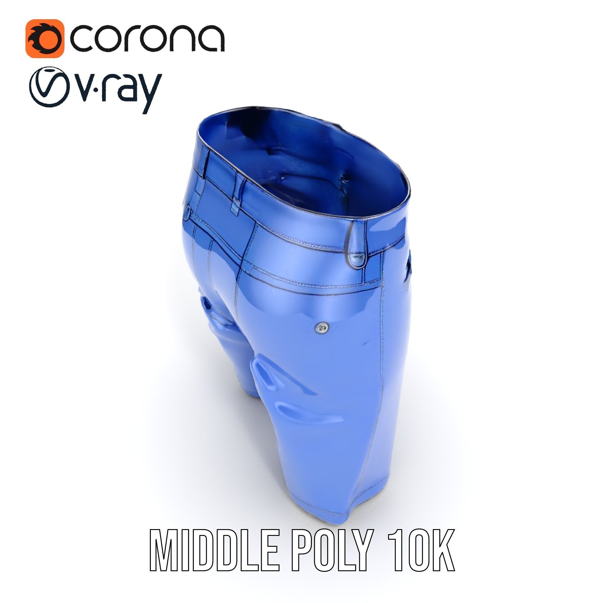 Denim Shorts D model pack Low-poly 3D model_22