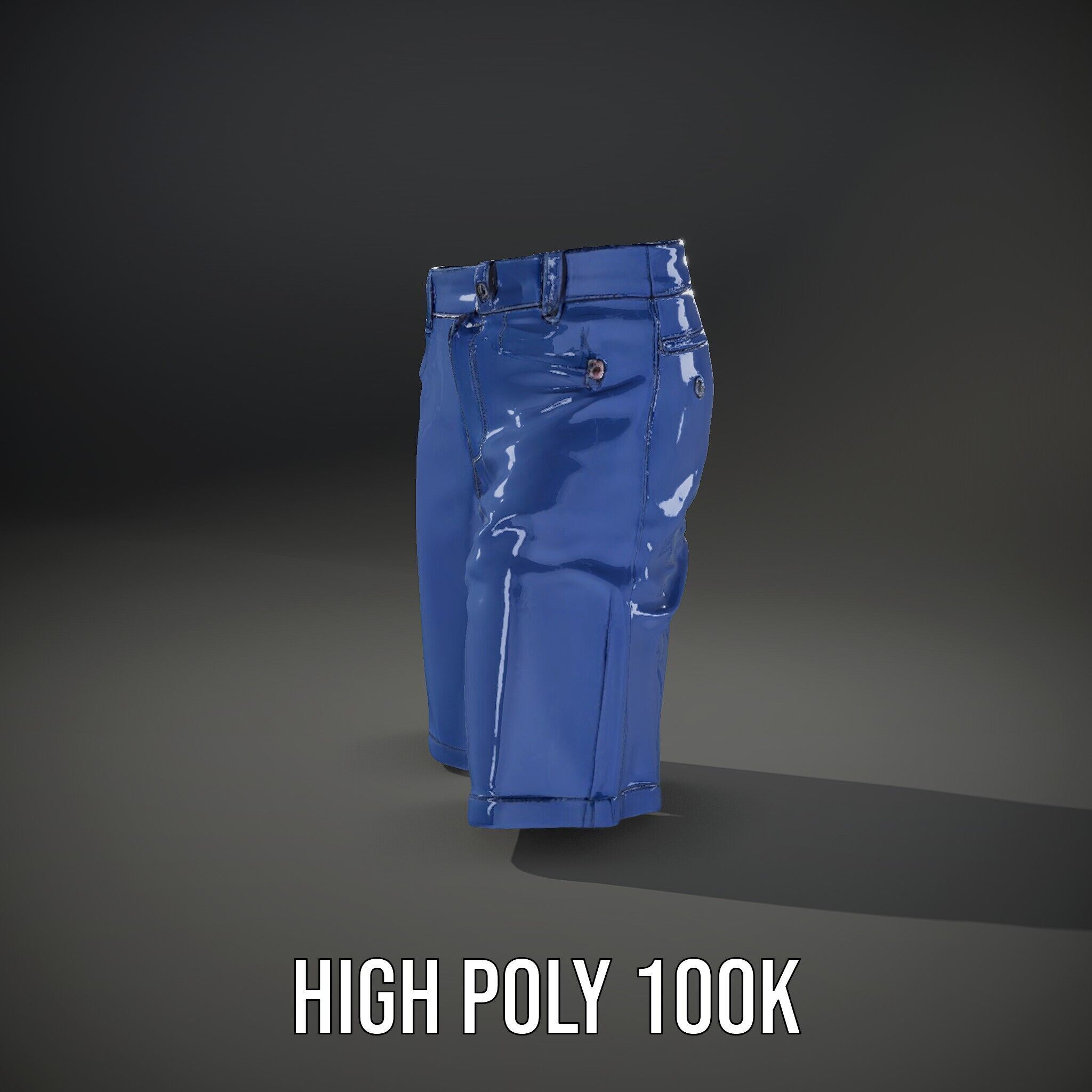 Denim Shorts D model pack Low-poly 3D model_8